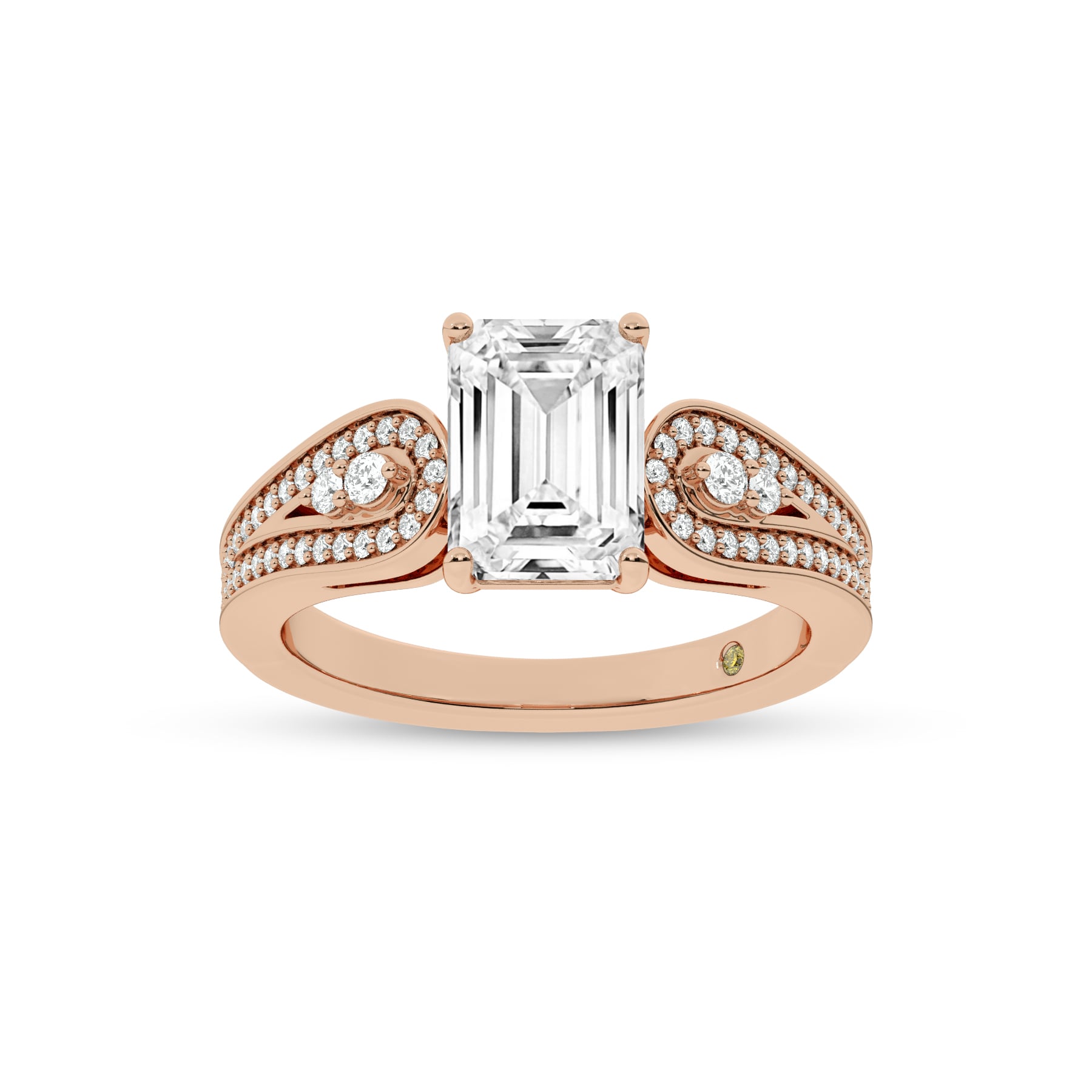 Cosma Mystical Emerald Cut Lab Grown Diamond Engagement Ring
