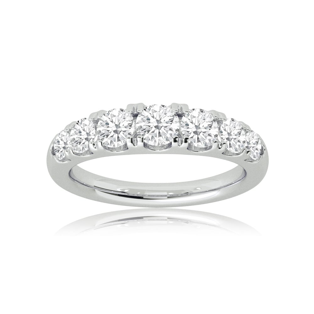 Quebec White Gold Lab Grown Seven Stone Diamond Ring