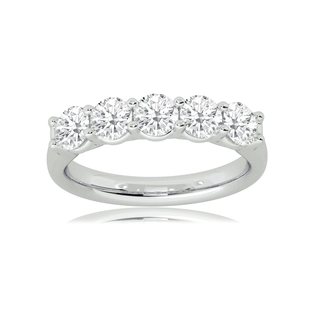 Luca White Gold Lab Grown Five Stone Diamond Ring
