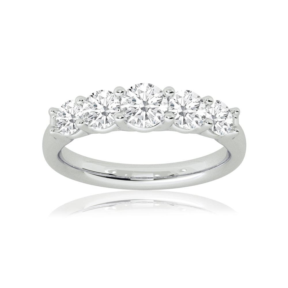Milano White Gold Graduating Five Stone Lab Grown Diamond Ring
