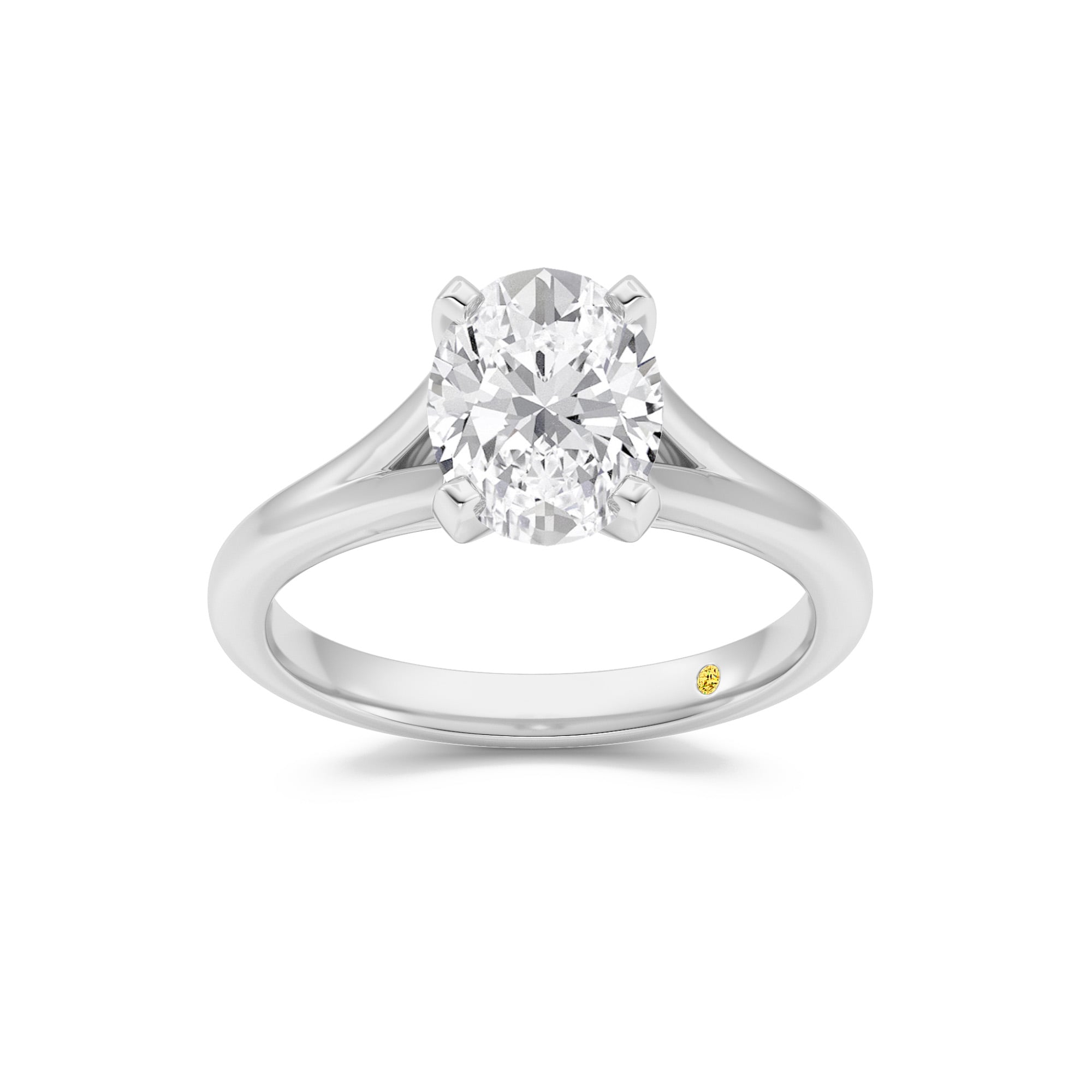 Luxen Split Shank Oval Lab Grown Diamond Solitaire Ring