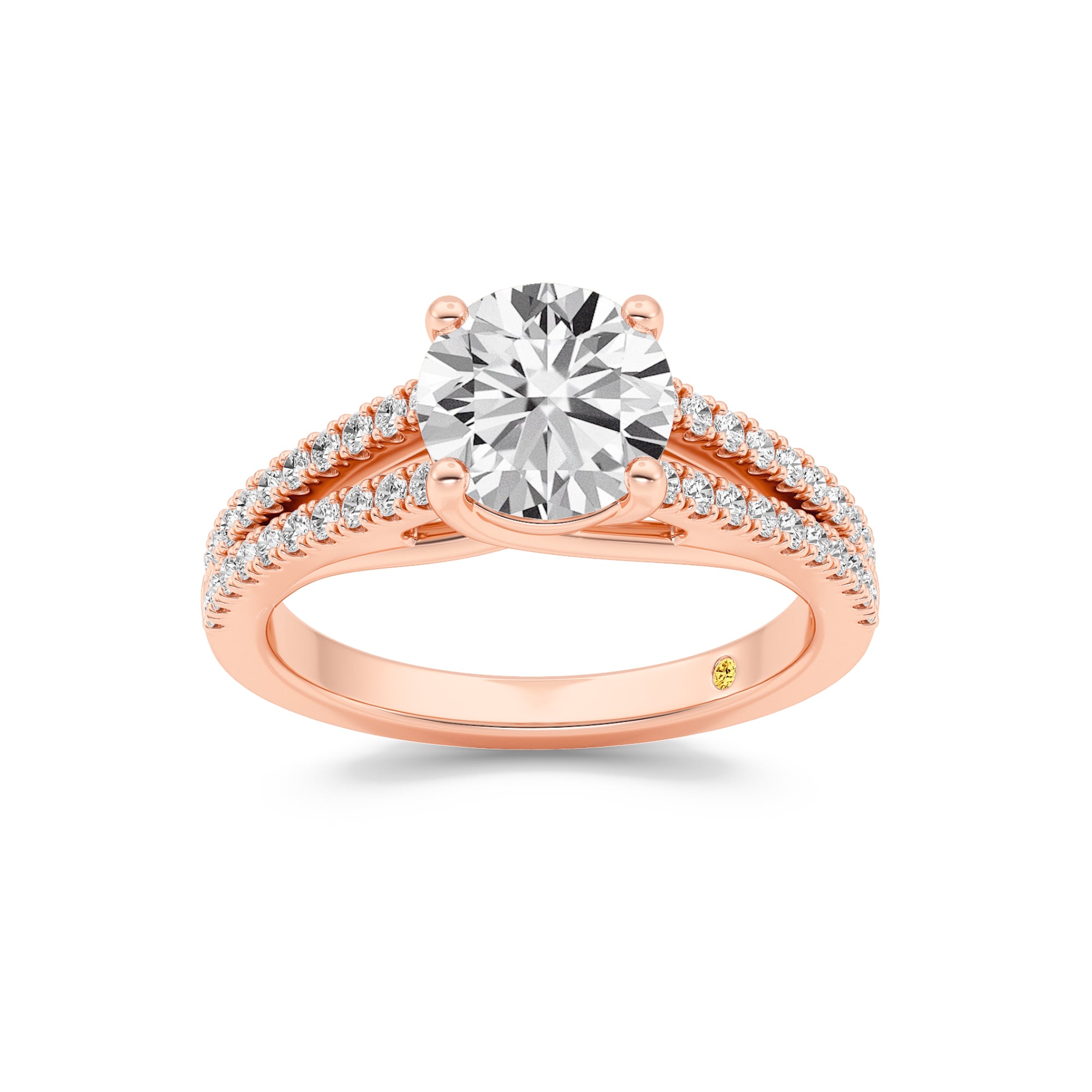Nyx Split Shank Trellis Pavé Round Lab Grown Diamond Engagement Ring