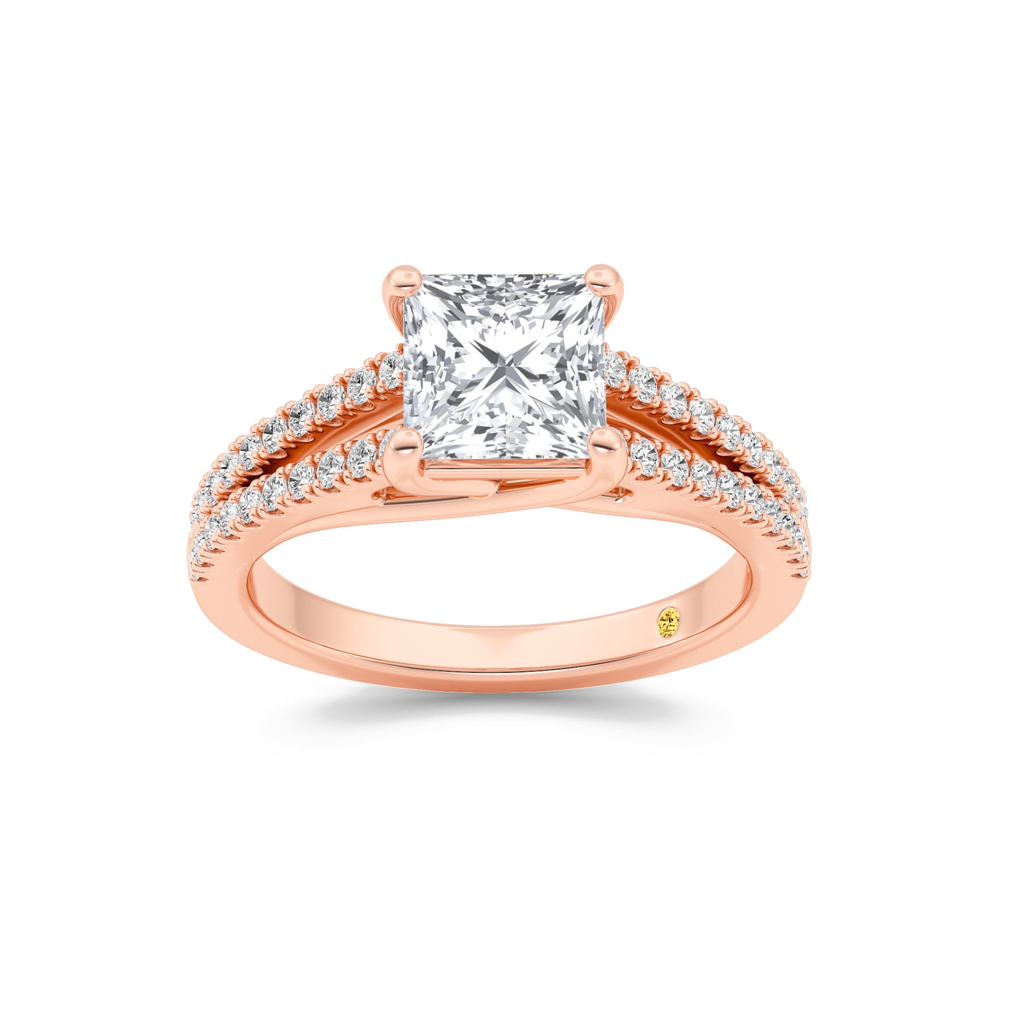 Nyx Split Shank Trellis Pavé Princess Cut Lab Grown Diamond Engagement Ring