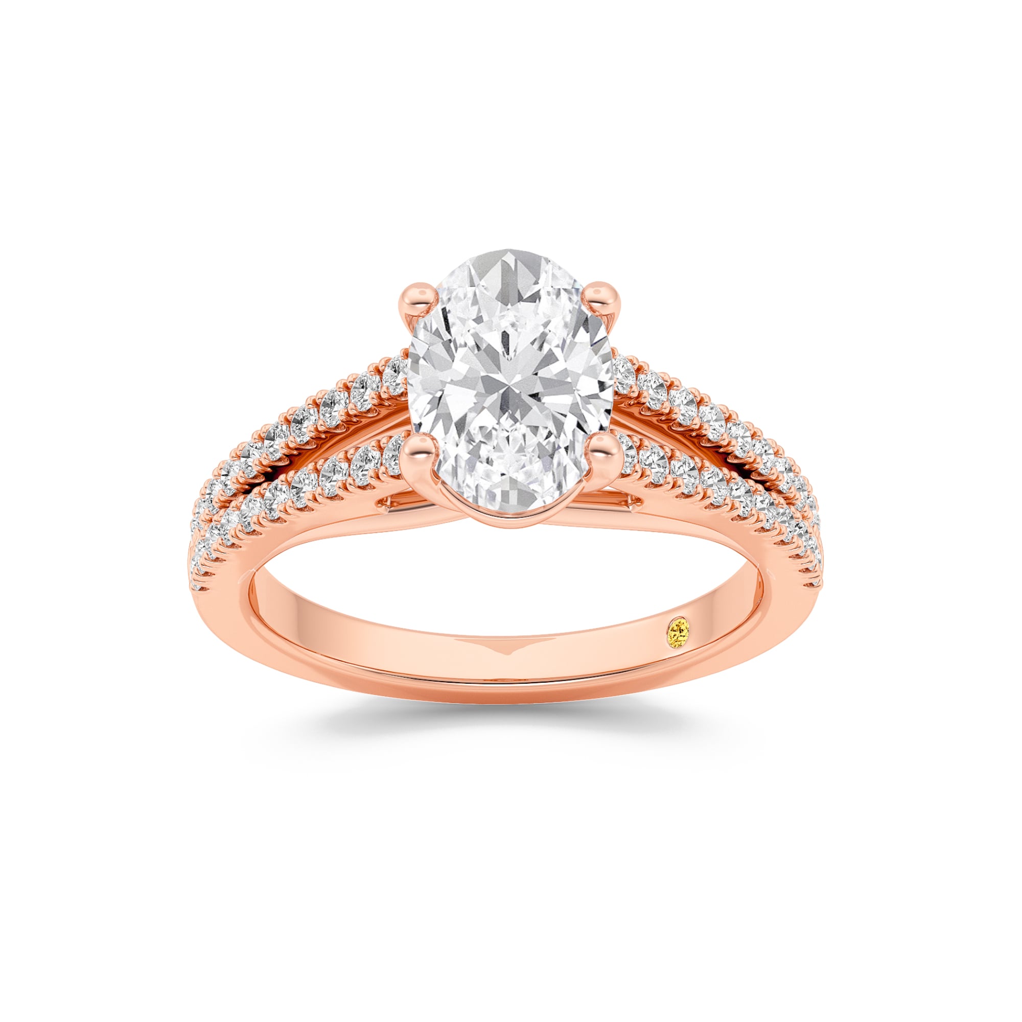 Nyx Split Shank Trellis Pavé Oval Lab Grown Diamond Engagement Ring