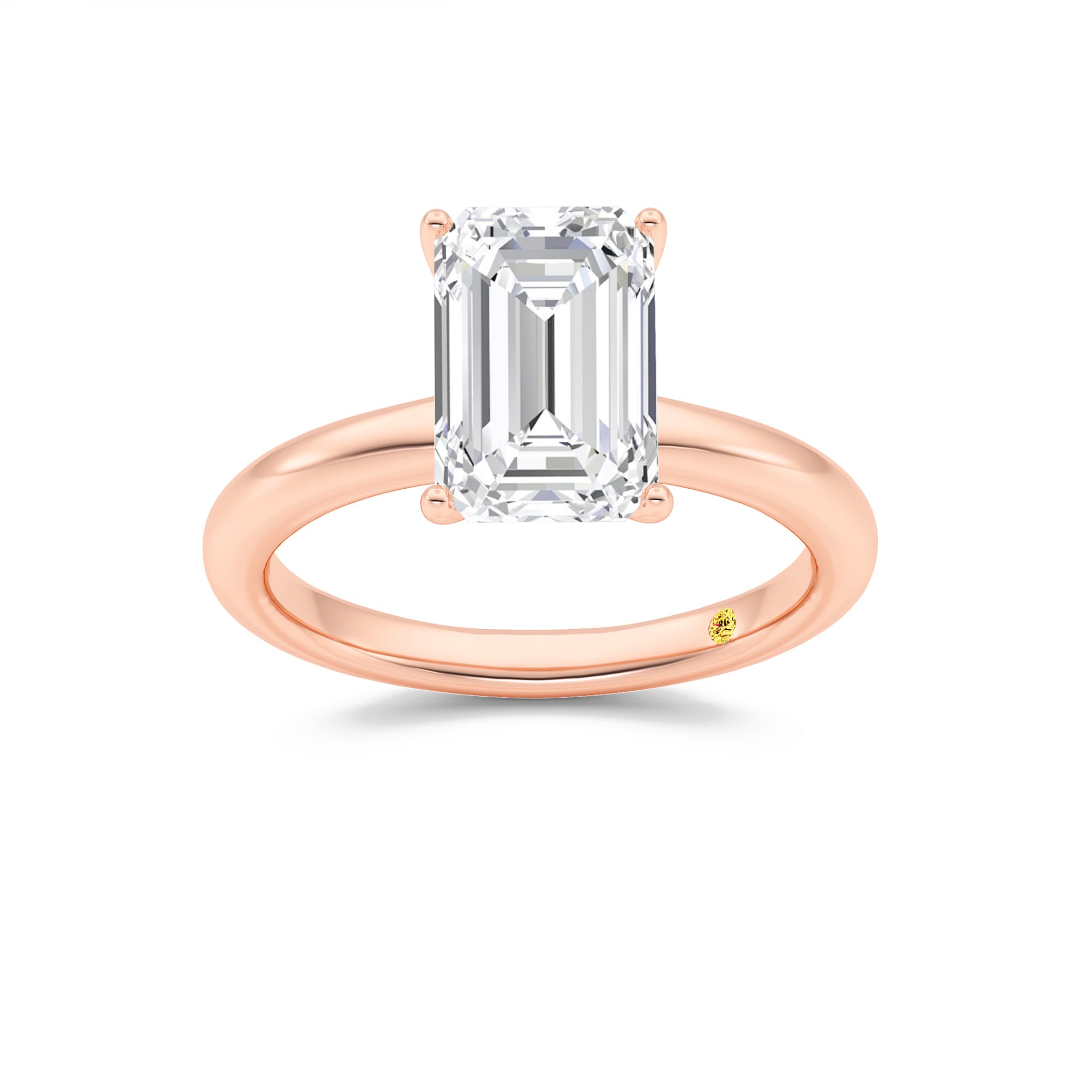 Lima Timeless Emerald Cut Lab Grown Solitaire Diamond Ring