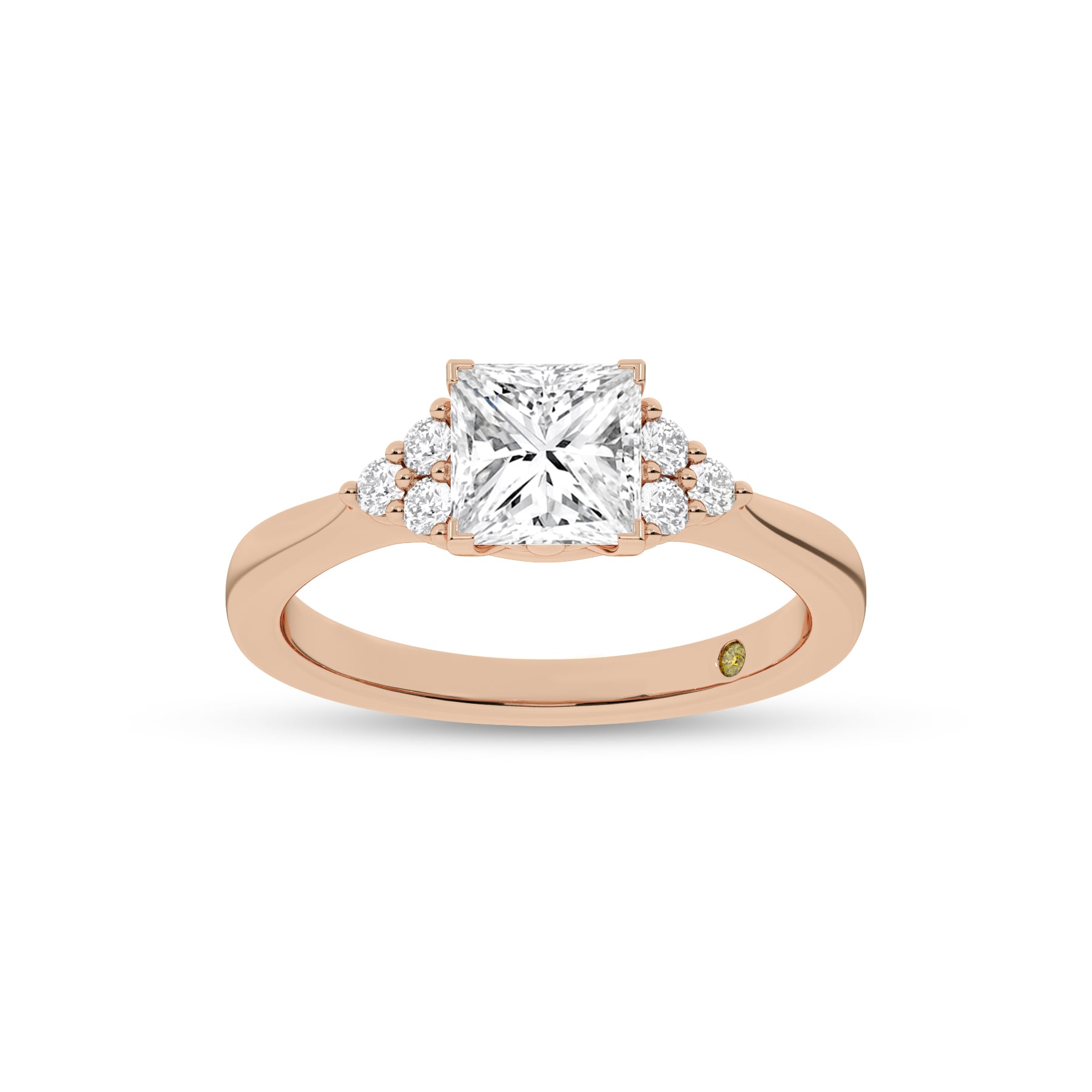 Eldra Illusion Trilliant Princess Cut Lab Grown Diamond Engagement Ring