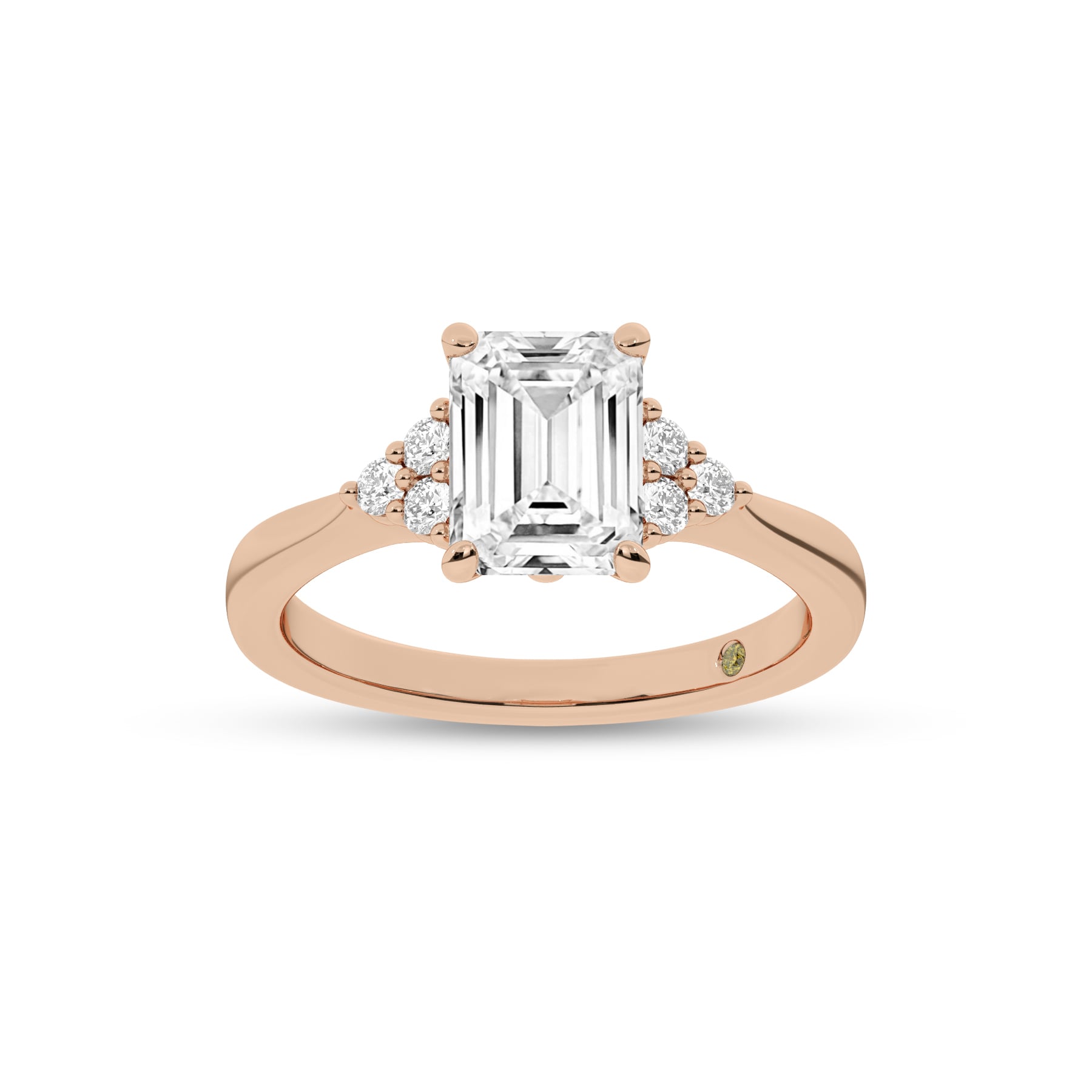 Eldra Illusion Trilliant Emerald Cut Lab Grown Diamond Engagement Ring