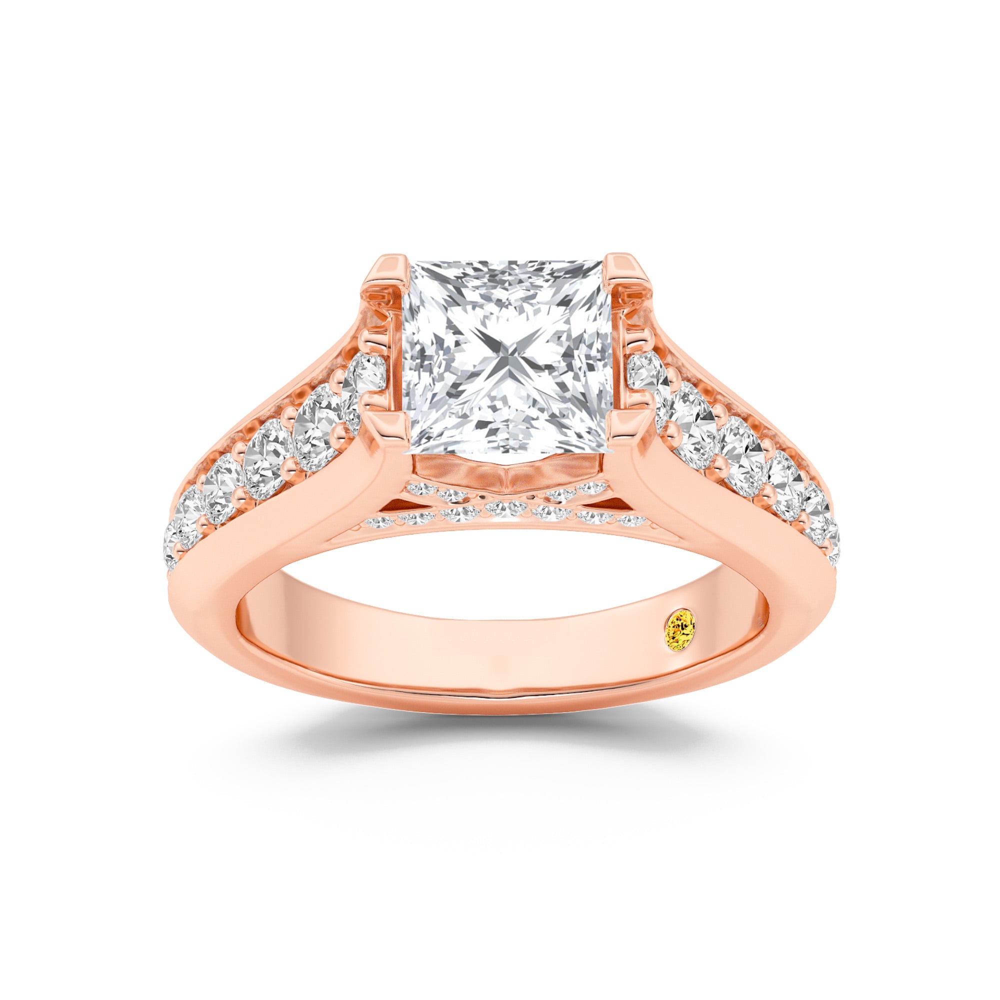 Astra Graduated Pavé Set Princess Cut Lab Grown Diamond Engagement Ring