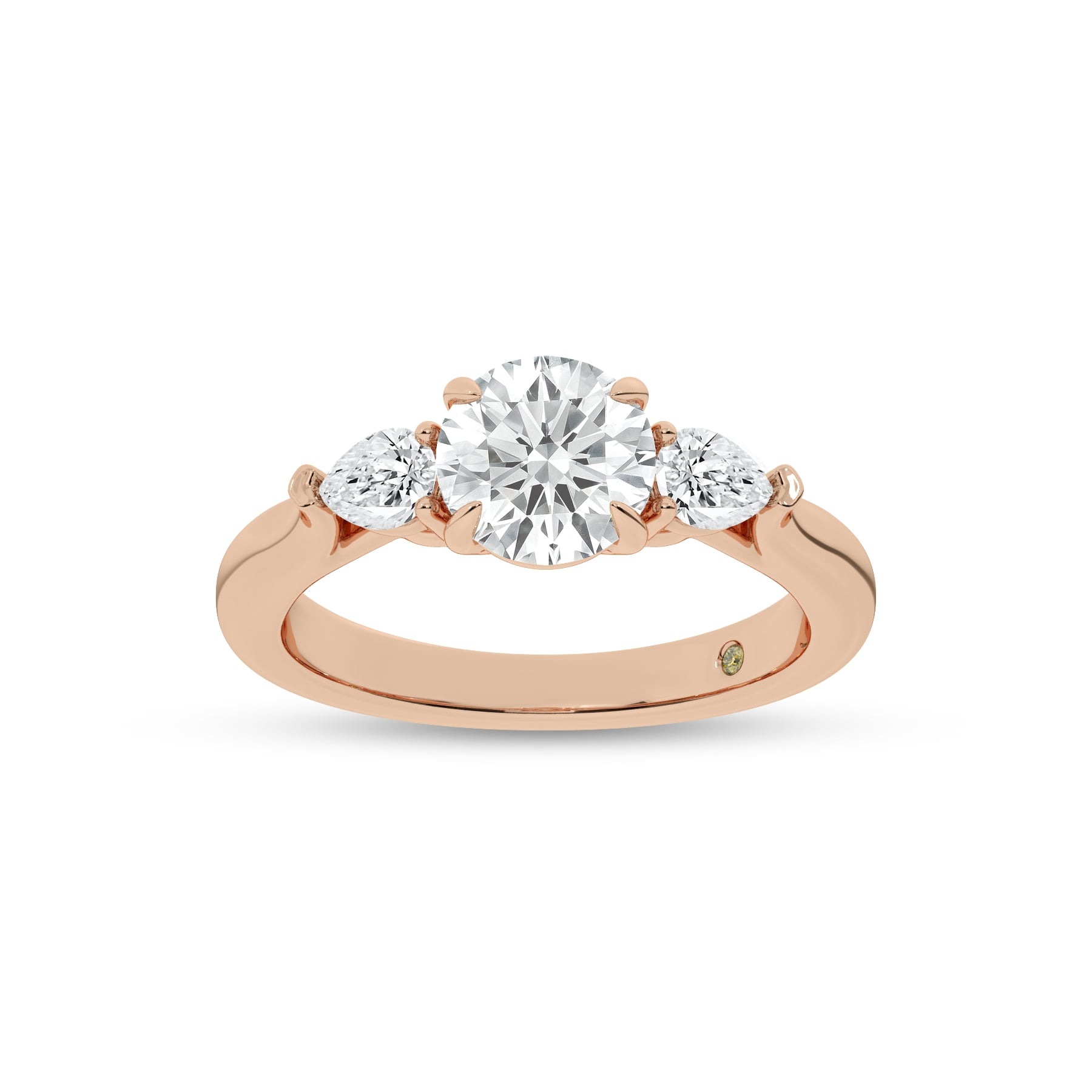 Bruges Three Stone Round Lab Grown Diamond Engagement Ring