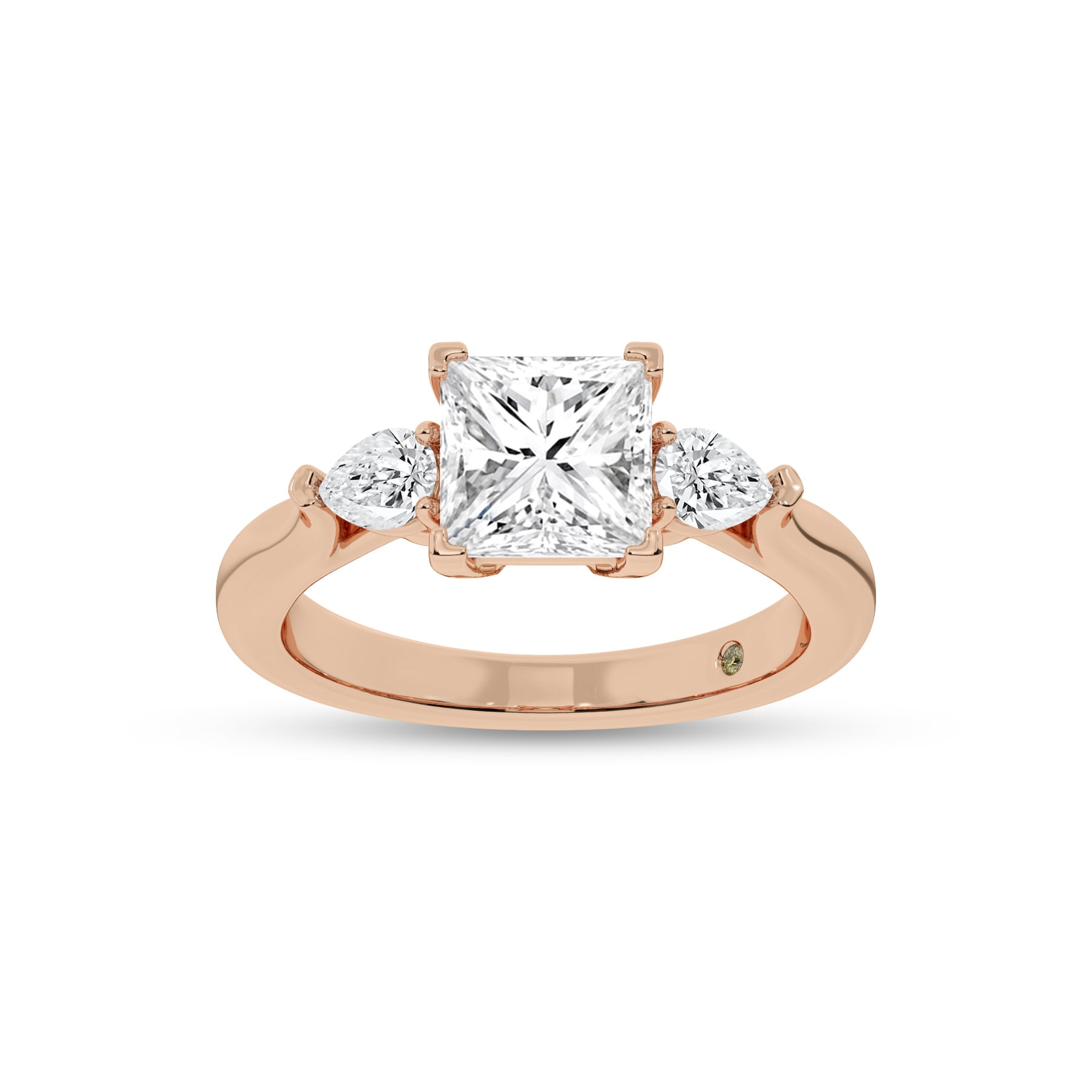 Bruges Three Stone Princess Cut Lab Grown Diamond Engagement Ring