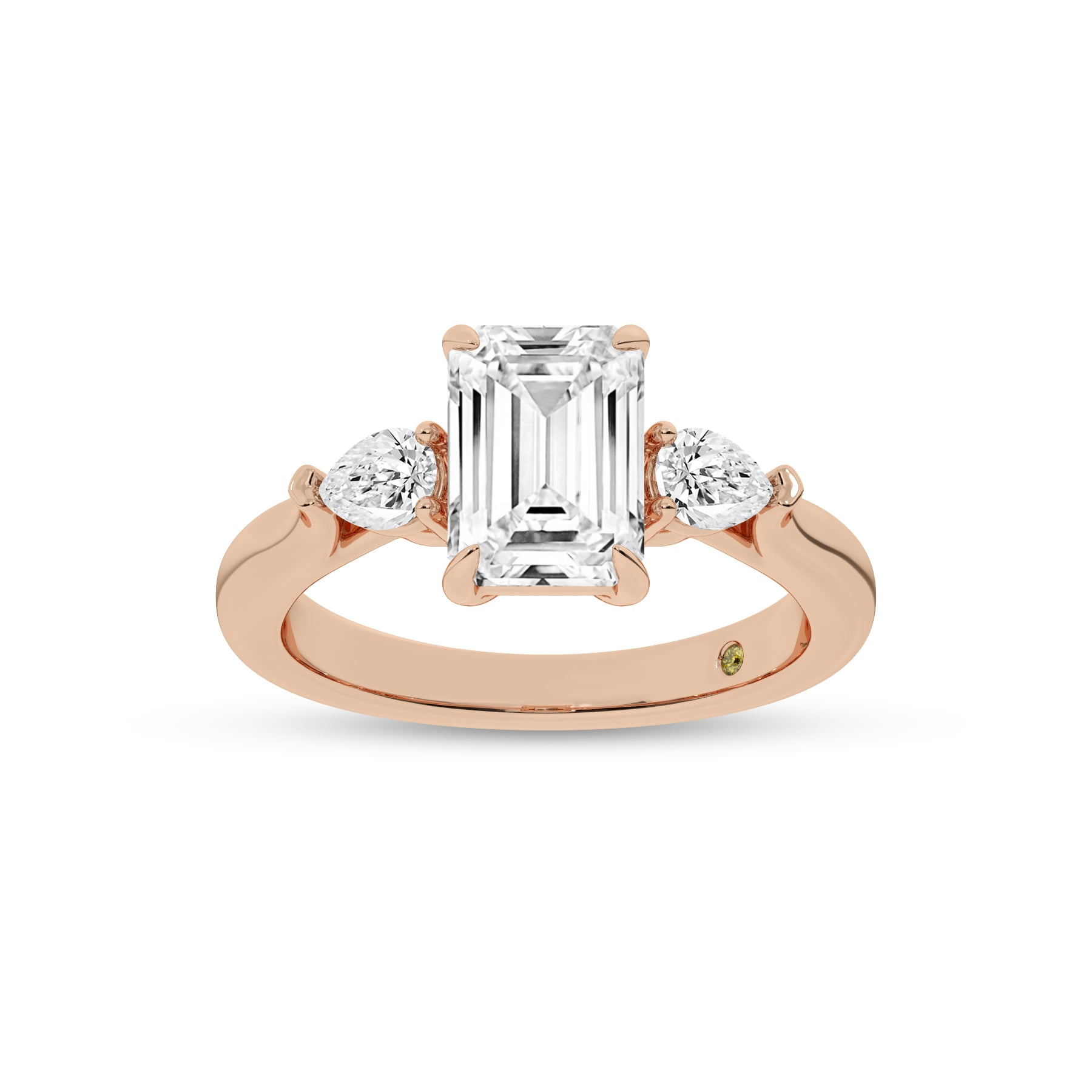 Bruges Three Stone Emerald Cut Lab Grown Diamond Engagement Ring