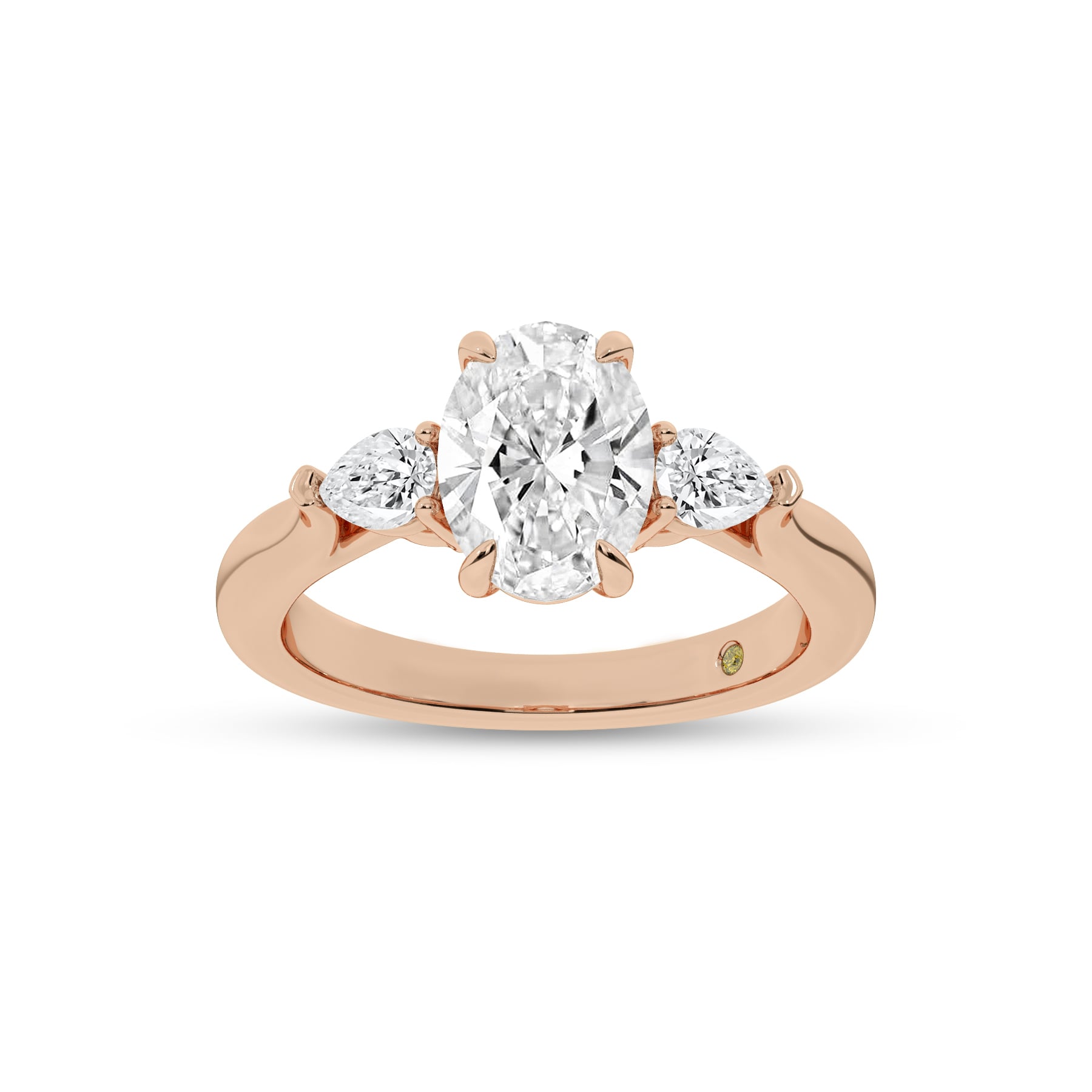 Bruges Three Stone Oval Lab Grown Diamond Engagement Ring