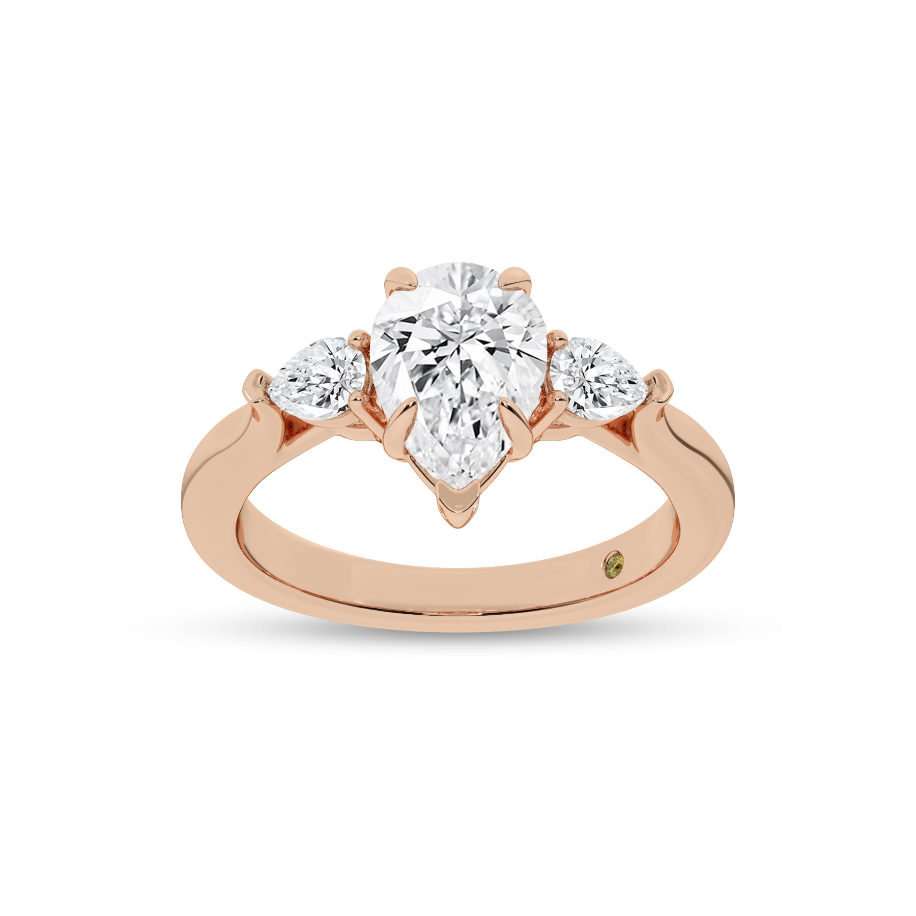Bruges Three Stone Pear Shape Lab Grown Diamond Engagement Ring