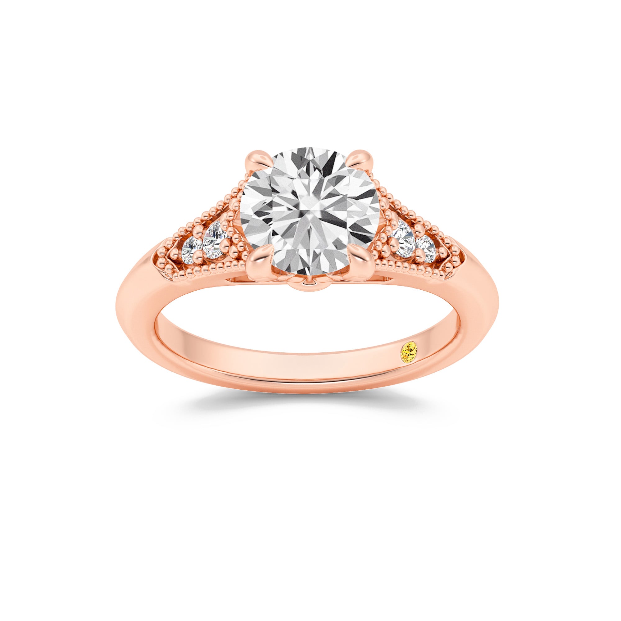 Lily Art Deco Round Lab Grown Diamond Engagement Ring