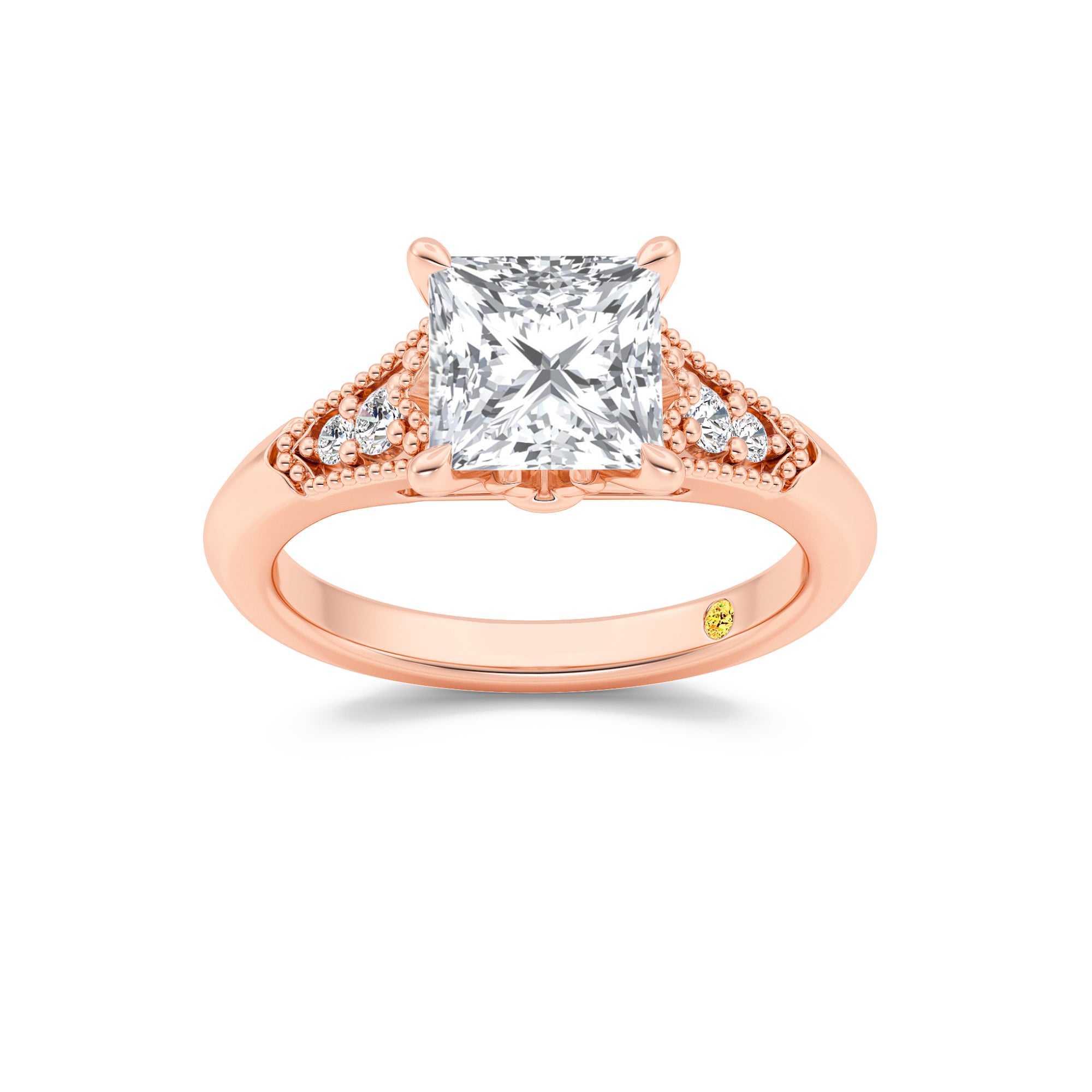 Lily Art Deco Princess Cut Lab Grown Diamond Engagement Ring