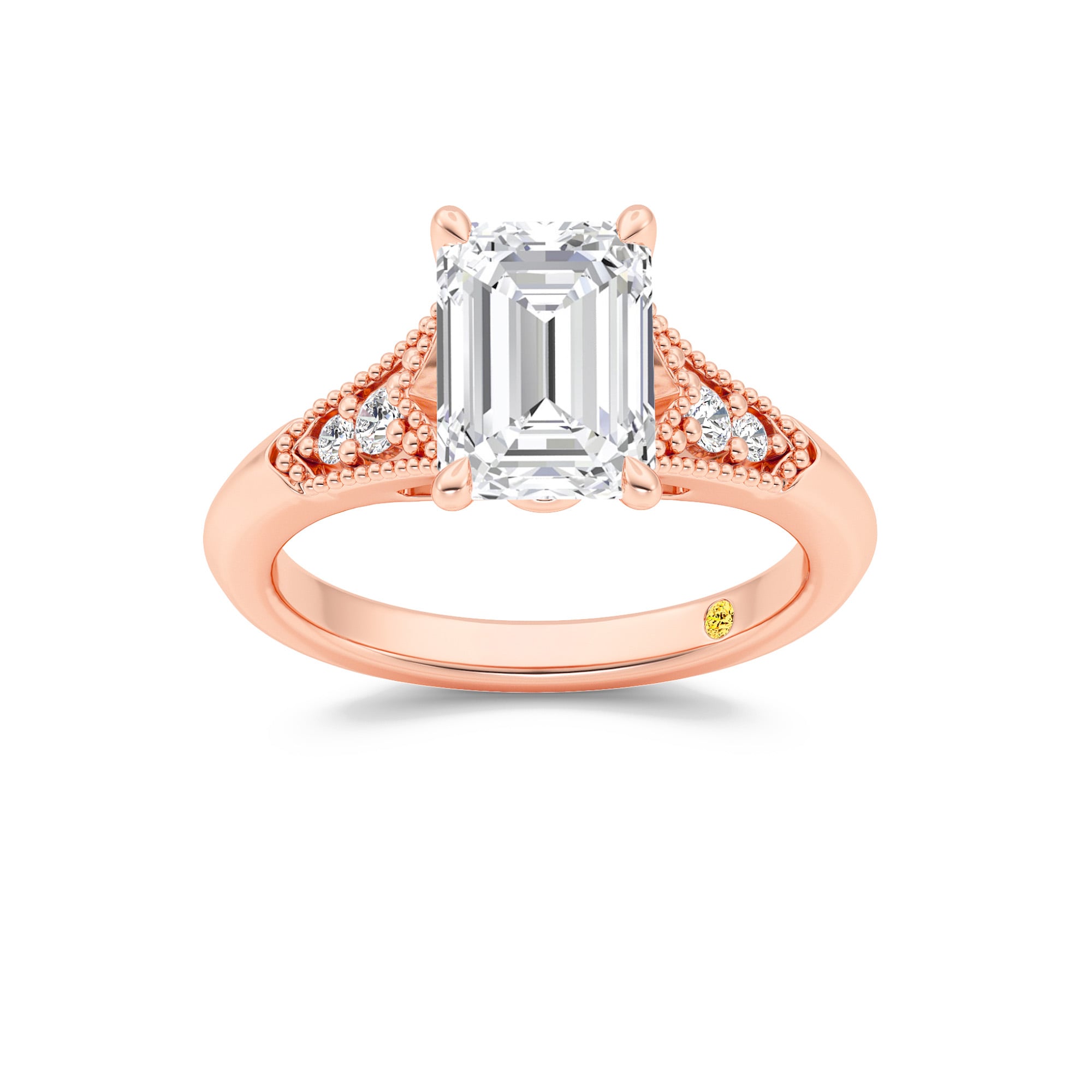 Lily Art Deco Emerald Cut Lab Grown Diamond Engagement Ring