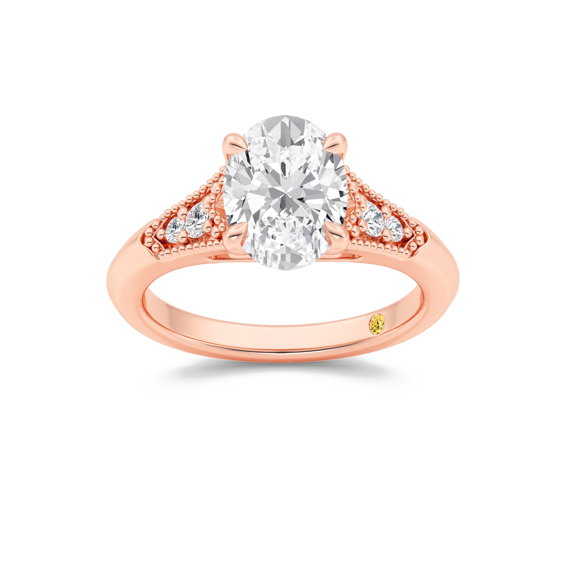 Lily Art Deco Oval Lab Grown Diamond Engagement Ring