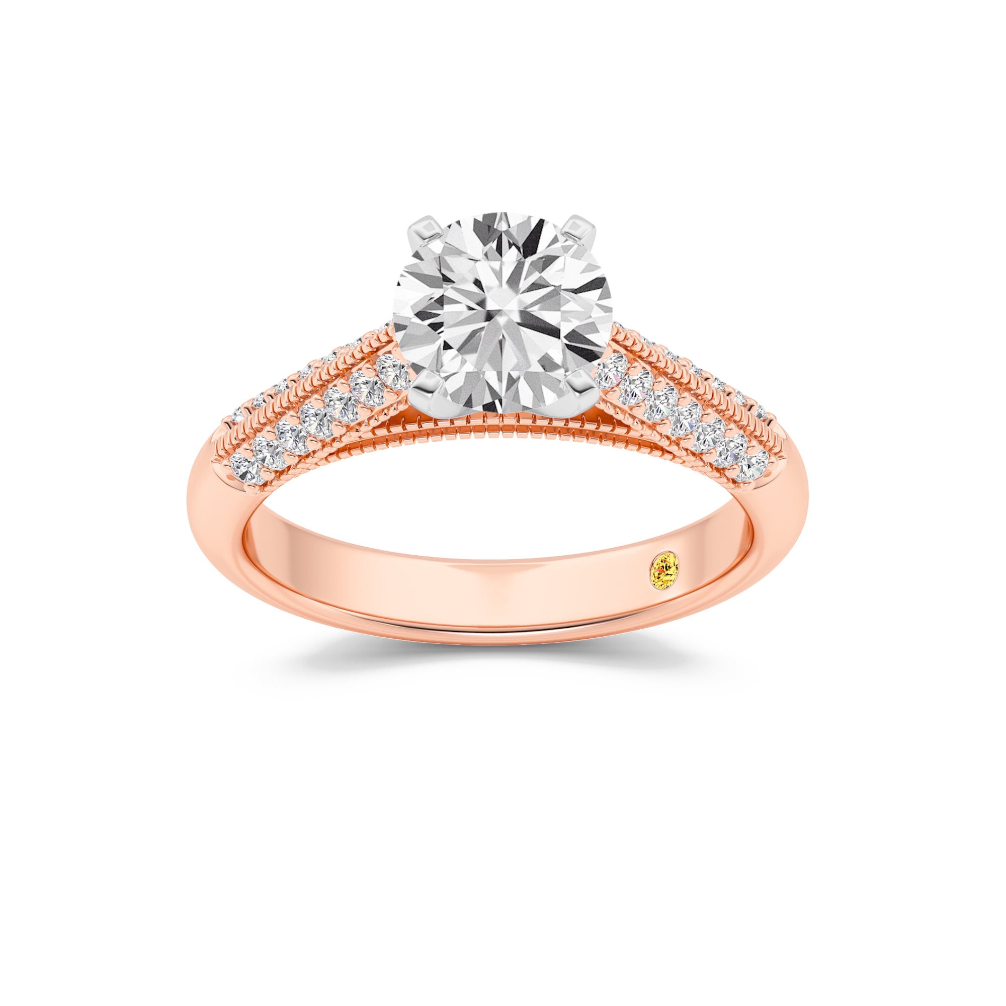 Storm Knife Edged Cathedral Round Lab Grown Diamond Engagement Ring