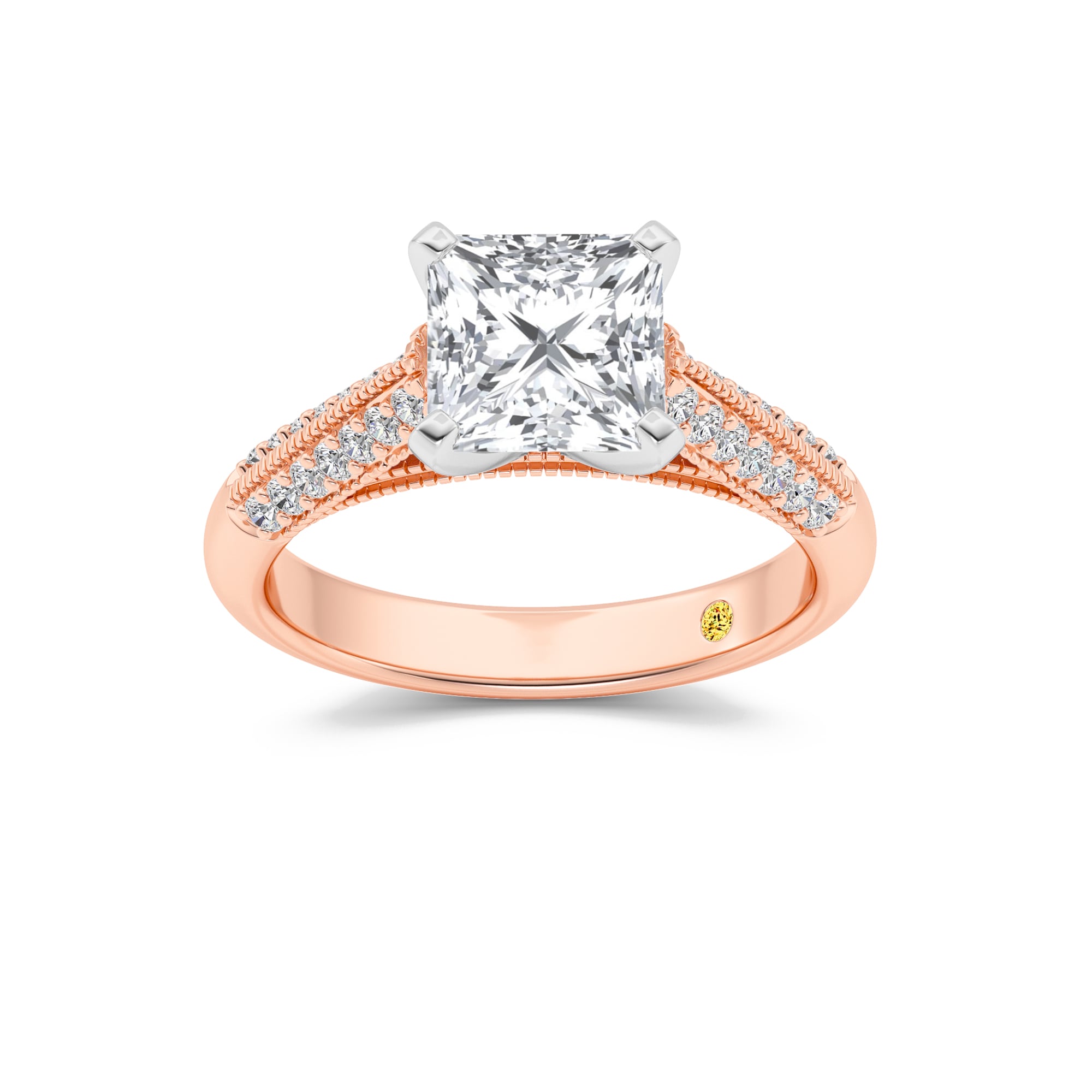 Storm Knife Edged Cathedral Princess Cut Lab Grown Diamond Engagement Ring
