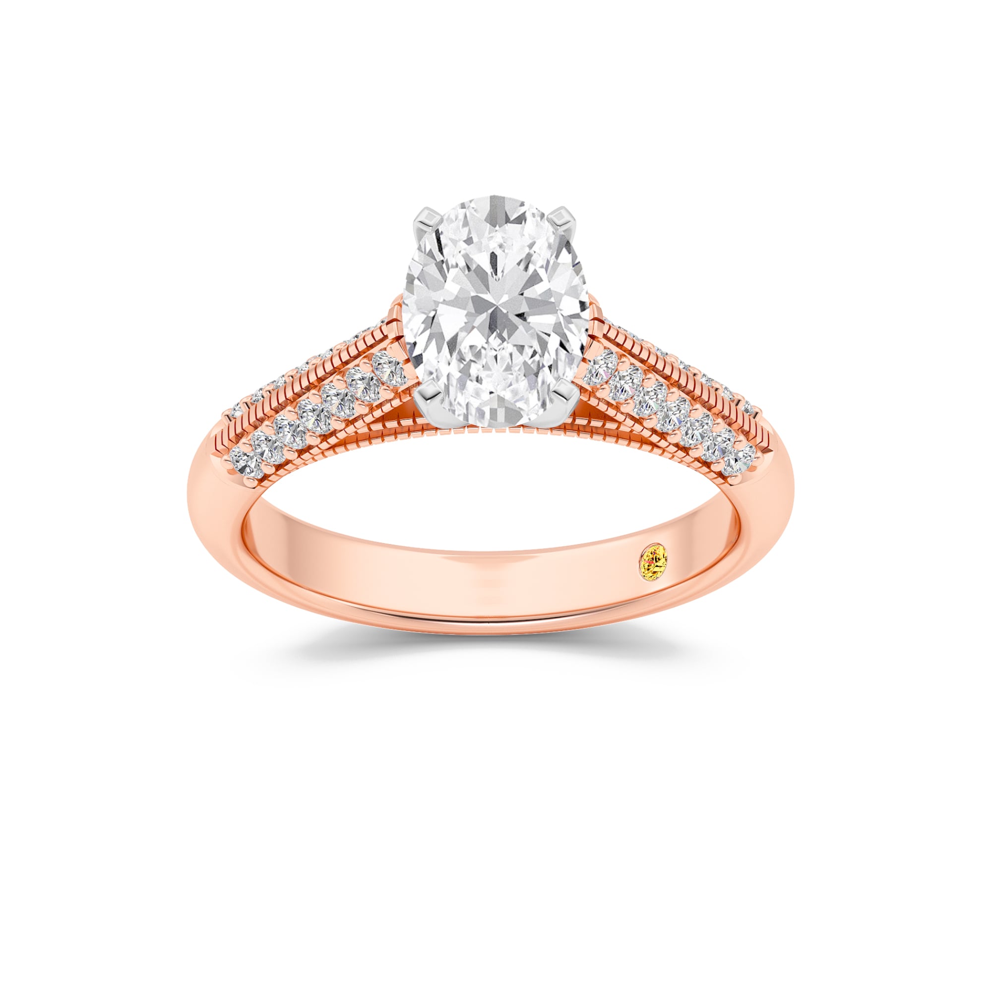 Storm Knife Edged Cathedral Oval Lab Grown Diamond Engagement Ring