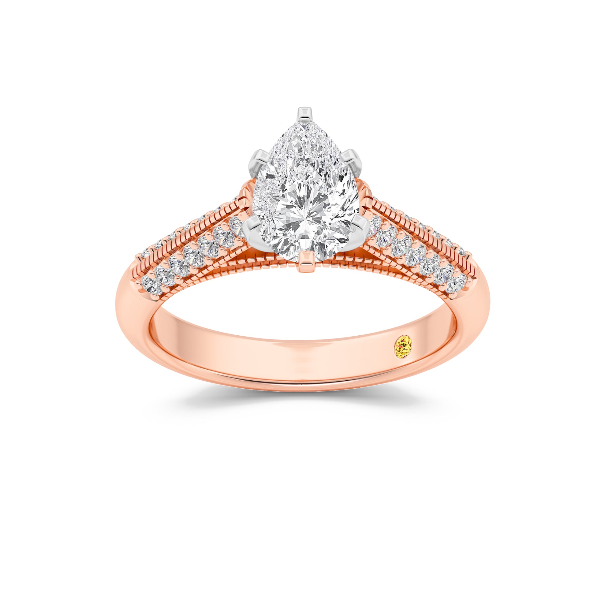 Storm Knife Edged Cathedral Pear Shape Lab Grown Diamond Engagement Ring