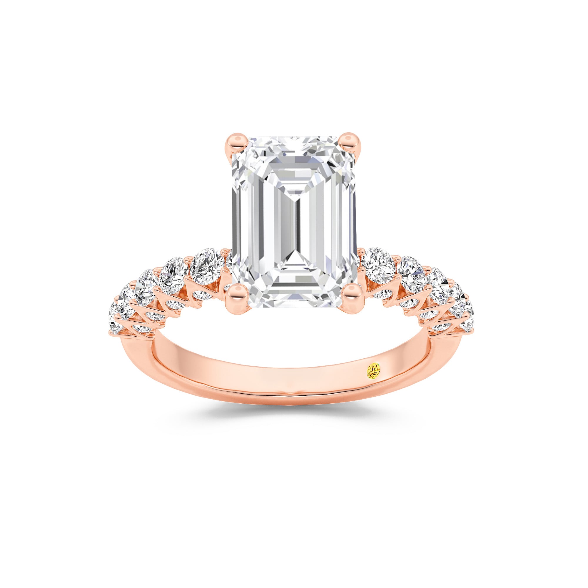 Verda Art Deco Inspired V-Prong Emerald Cut Lab Grown Diamond Engagement Ring