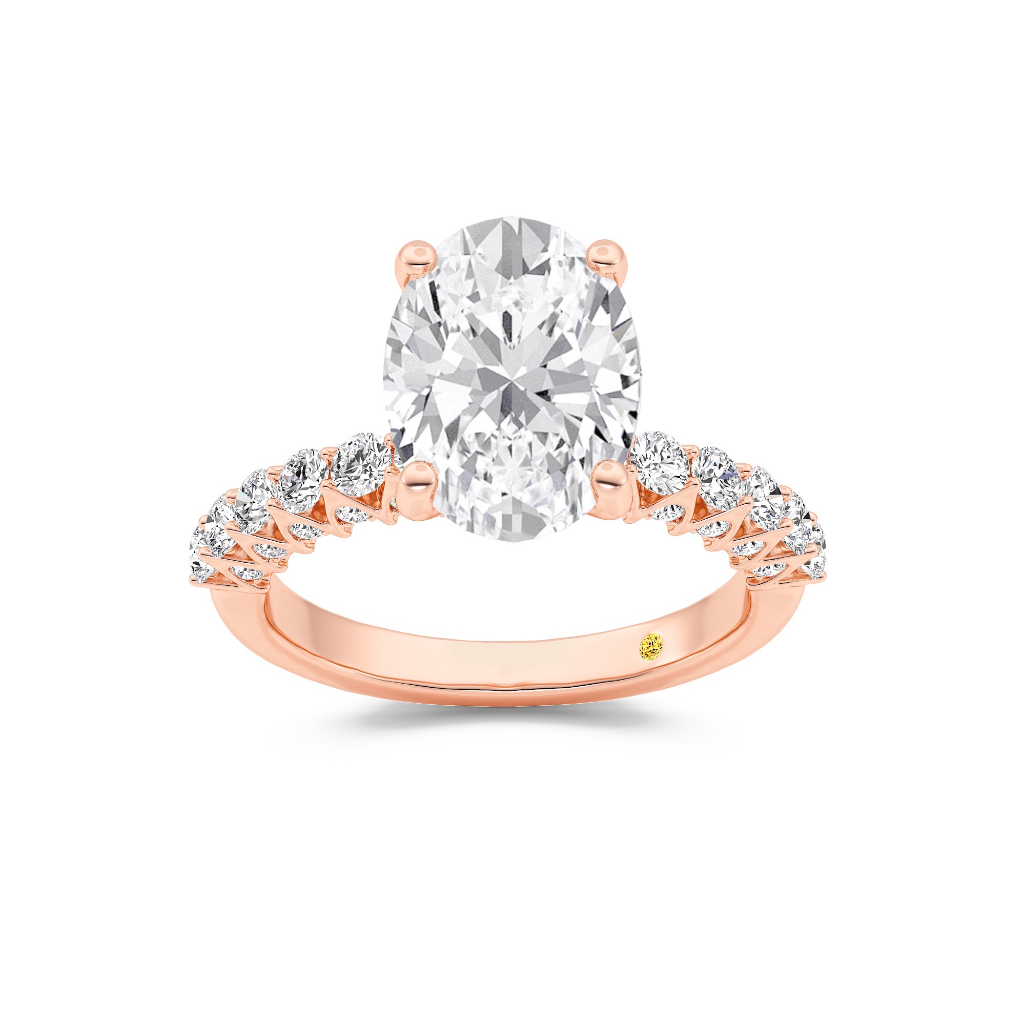 Verda Art Deco Inspired V-Prong Oval Lab Grown Diamond Engagement Ring