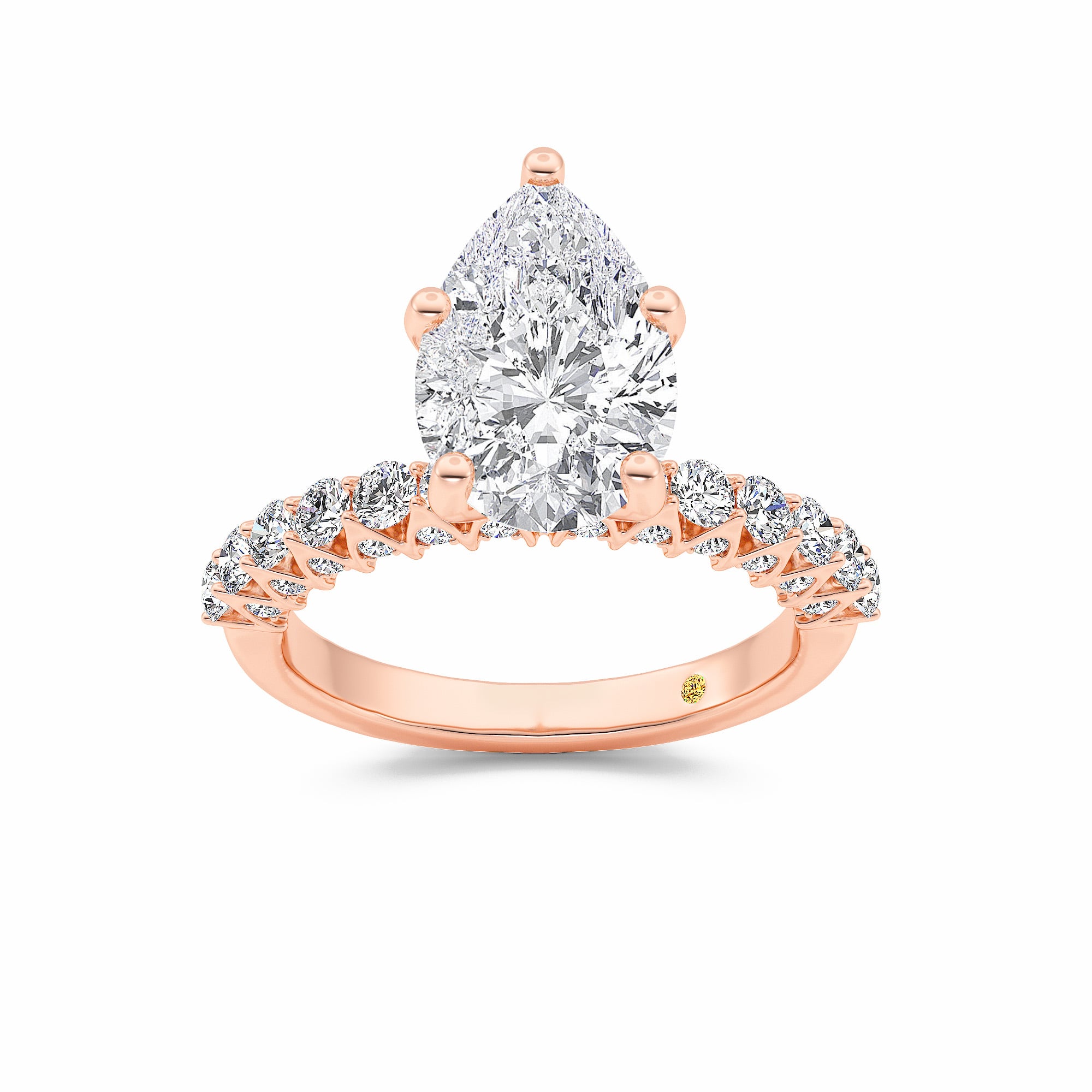 Verda Art Deco Inspired V-Prong Pear Shape Lab Grown Diamond Engagement Ring