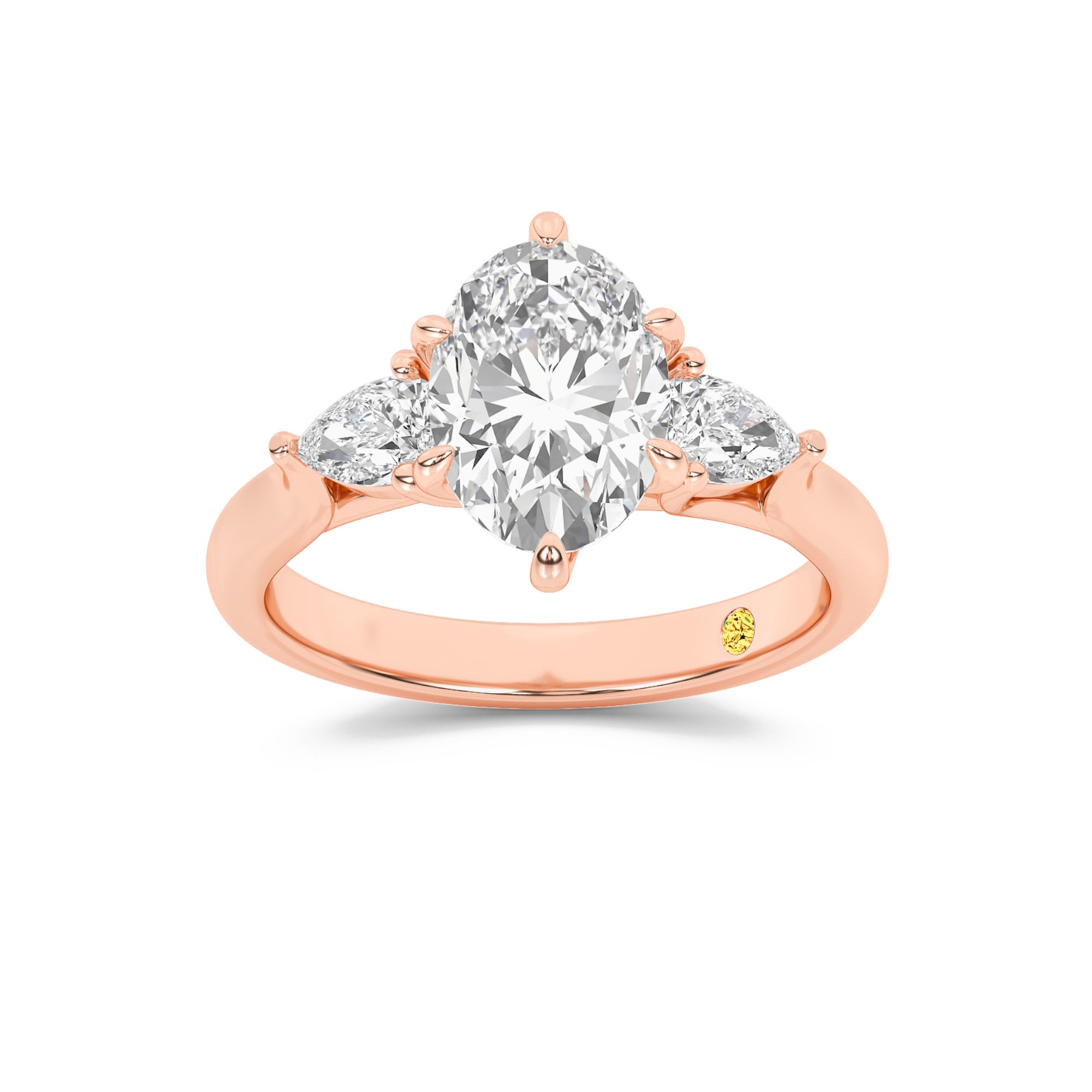 Lumina Three Stone Oval Lab Grown Diamond Engagement Ring