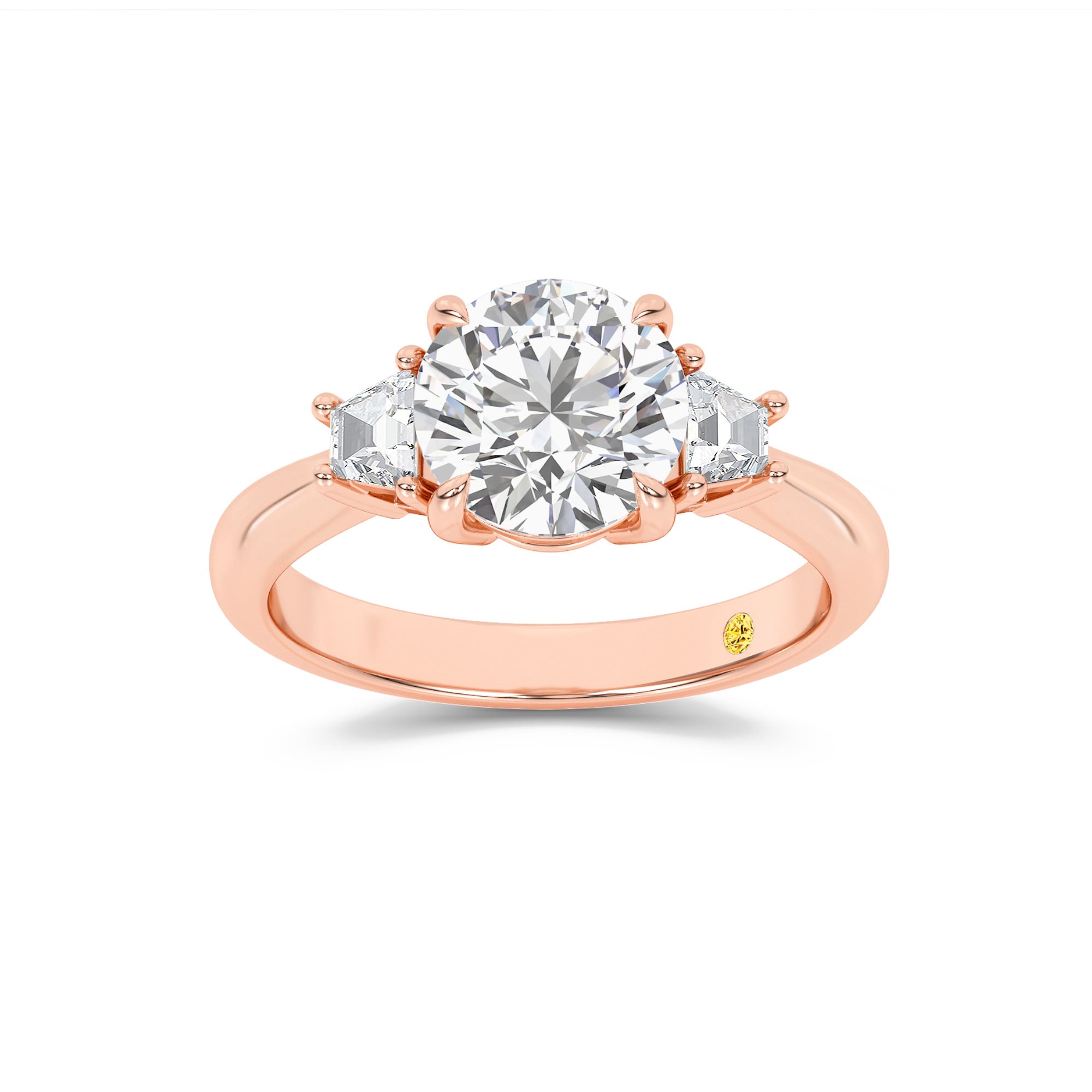 Nova Three Stone Round Lab Grown Diamond Engagement Ring