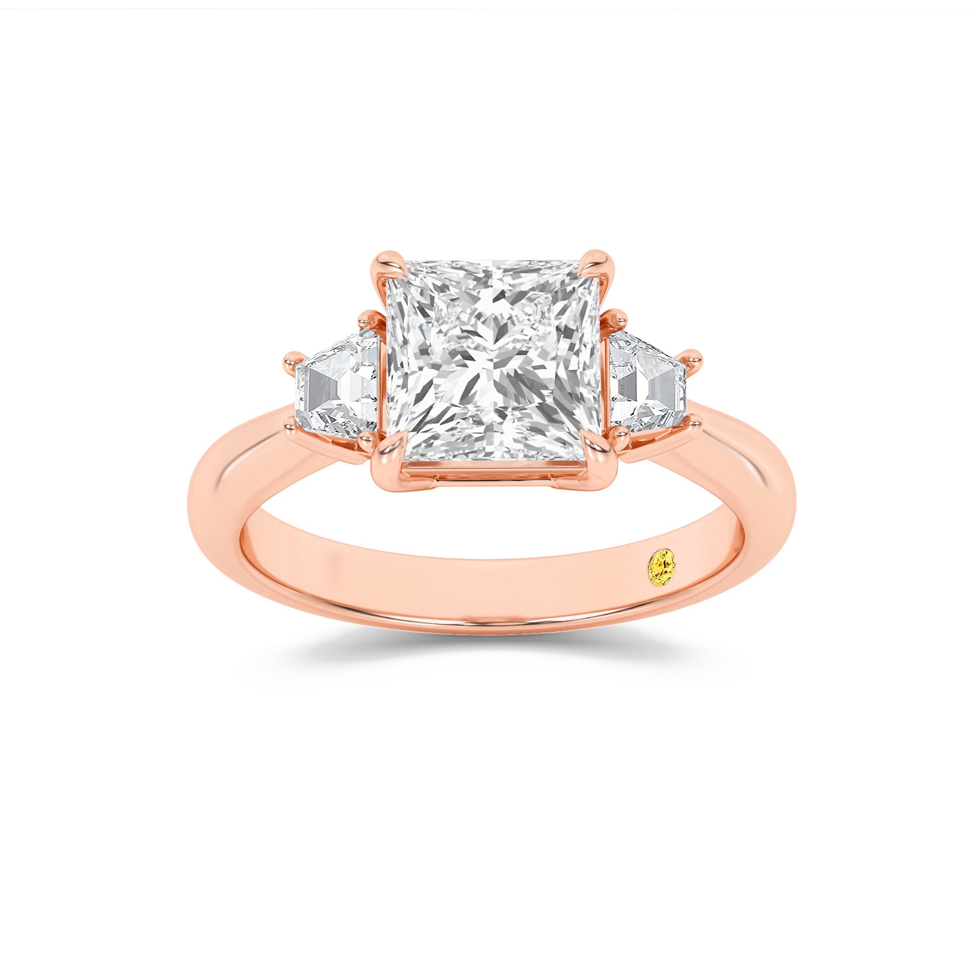 Nova Three Stone Princess Cut Lab Grown Diamond Engagement Ring