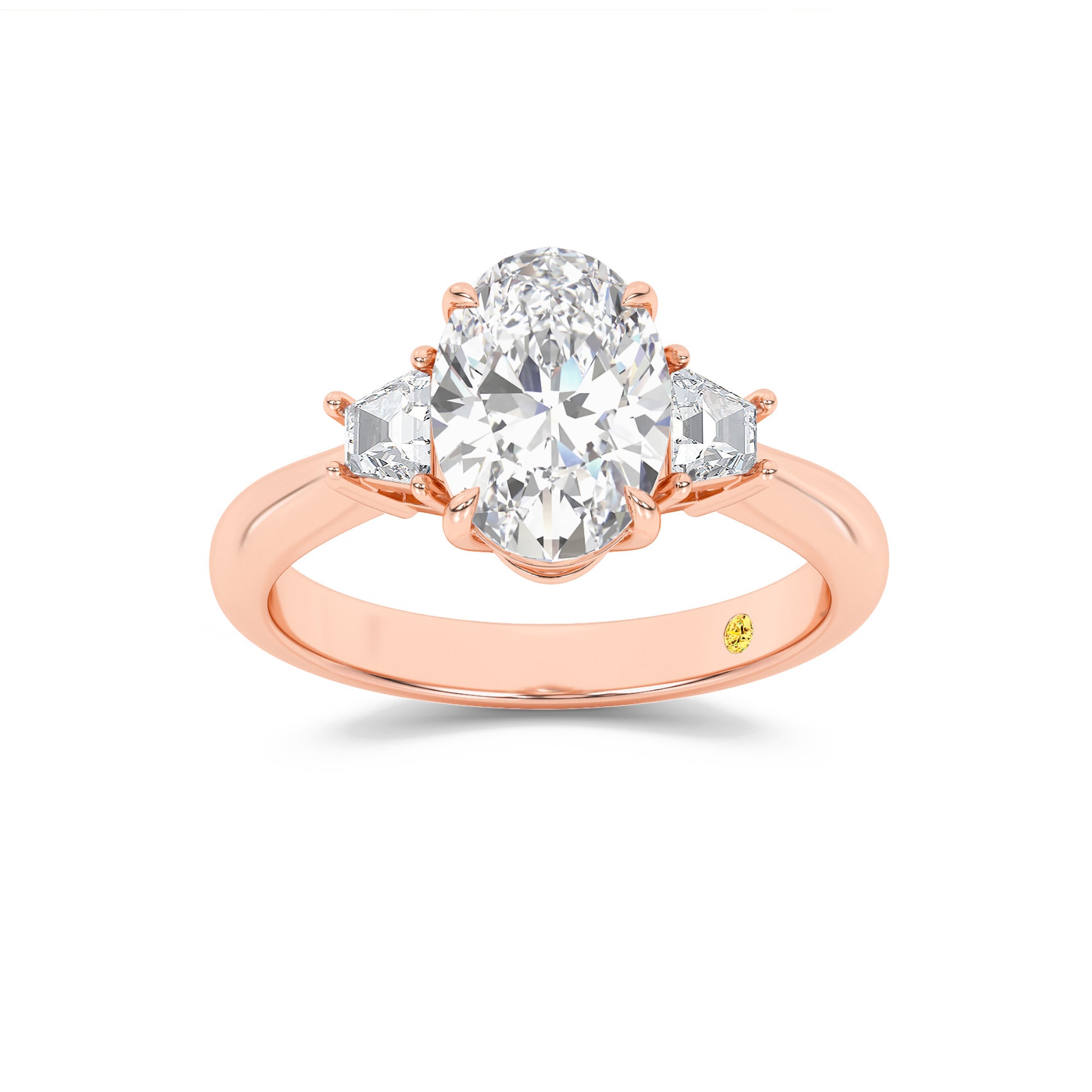 Nova Three Stone Oval Lab Grown Diamond Engagement Ring