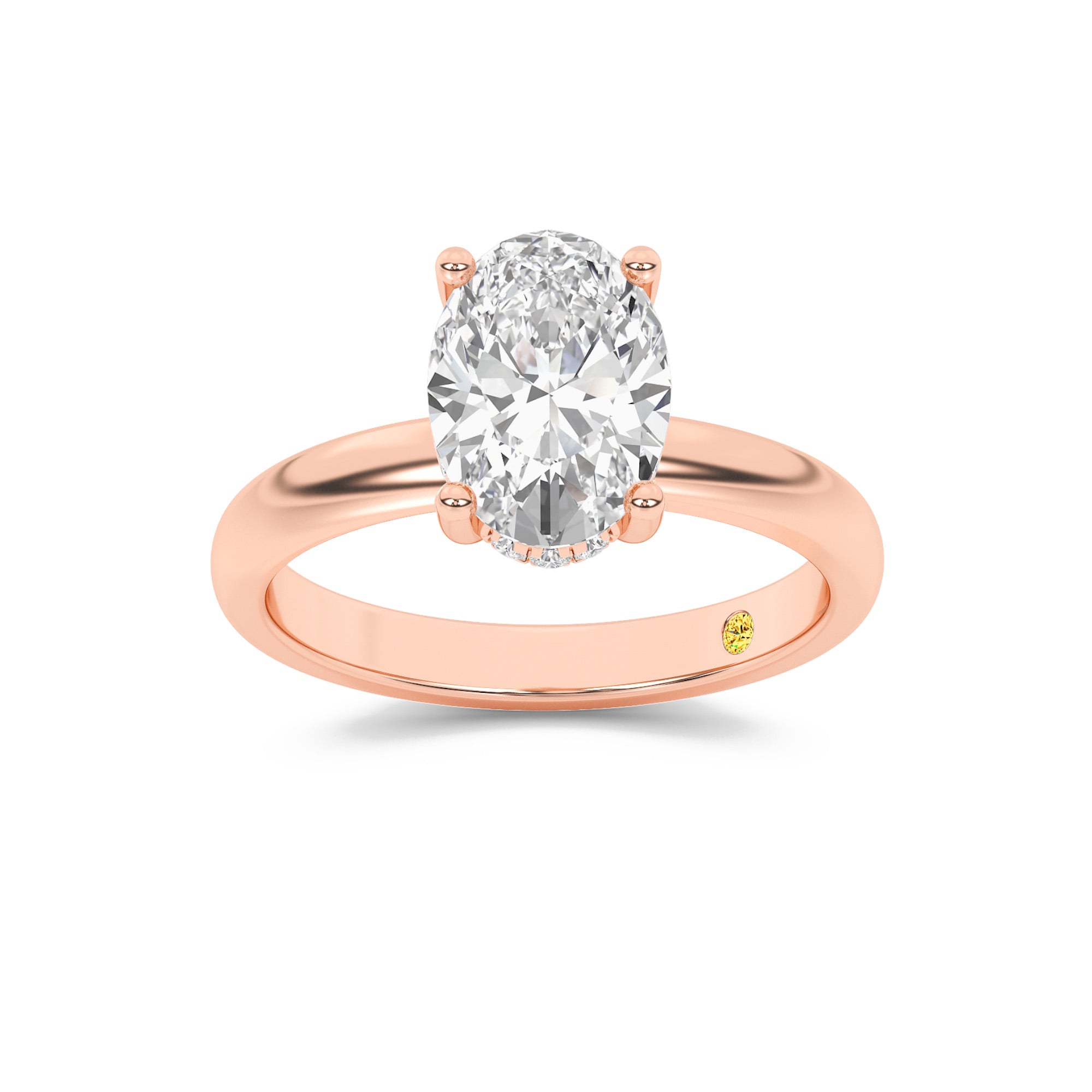 Firefly Hidden Halo Oval Lab Grown Diamond Engagement Ring