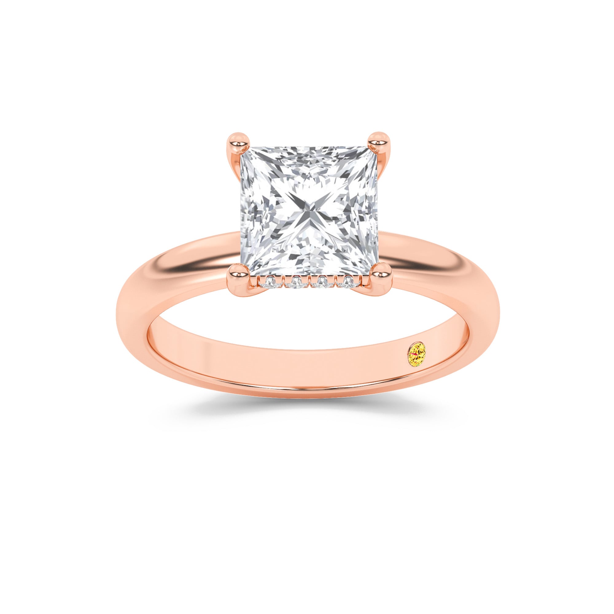 Firefly Hidden Halo Princess Cut Lab Grown Diamond Engagement Ring