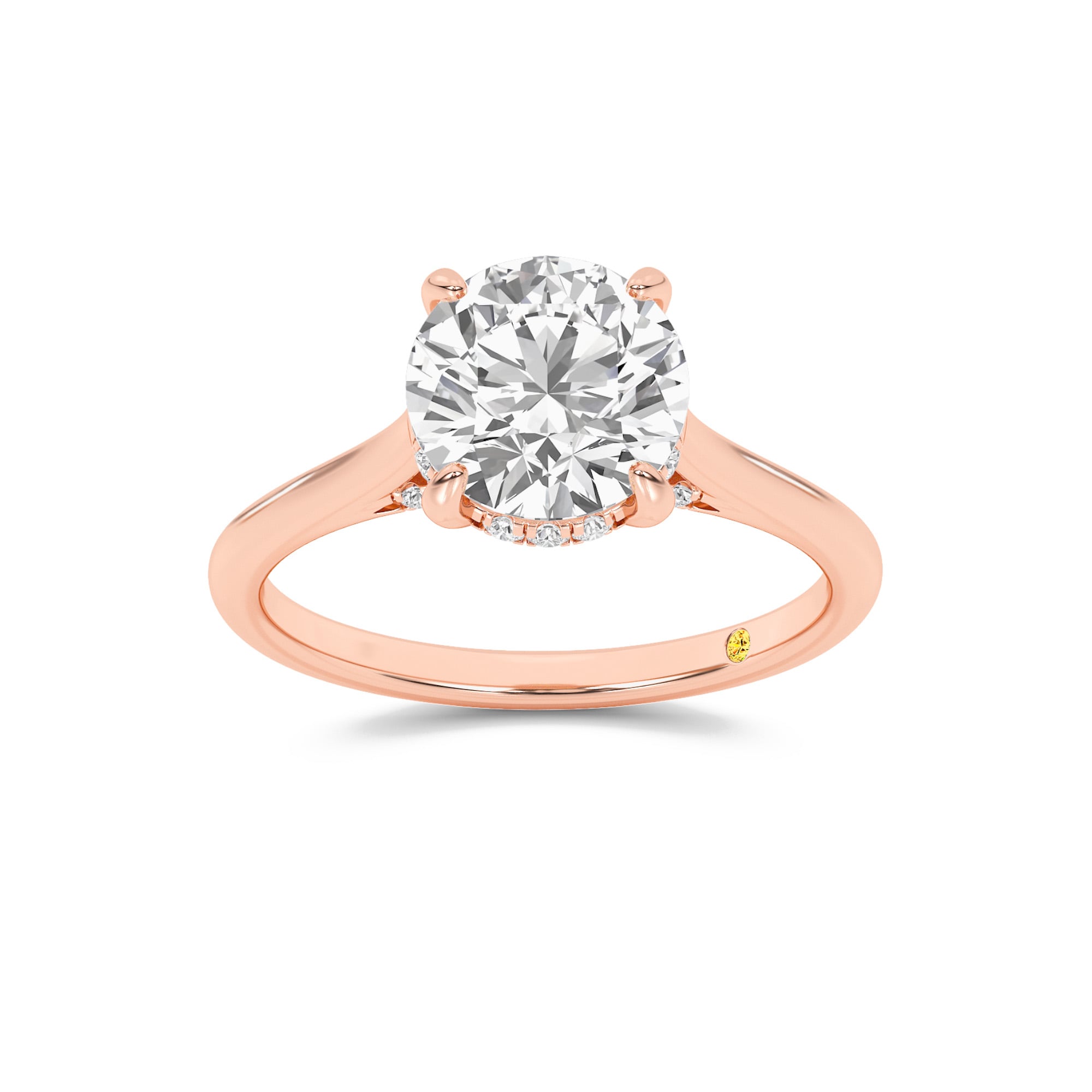 Twinkle Hidden Halo Round Lab Grown Diamond Engagement Ring