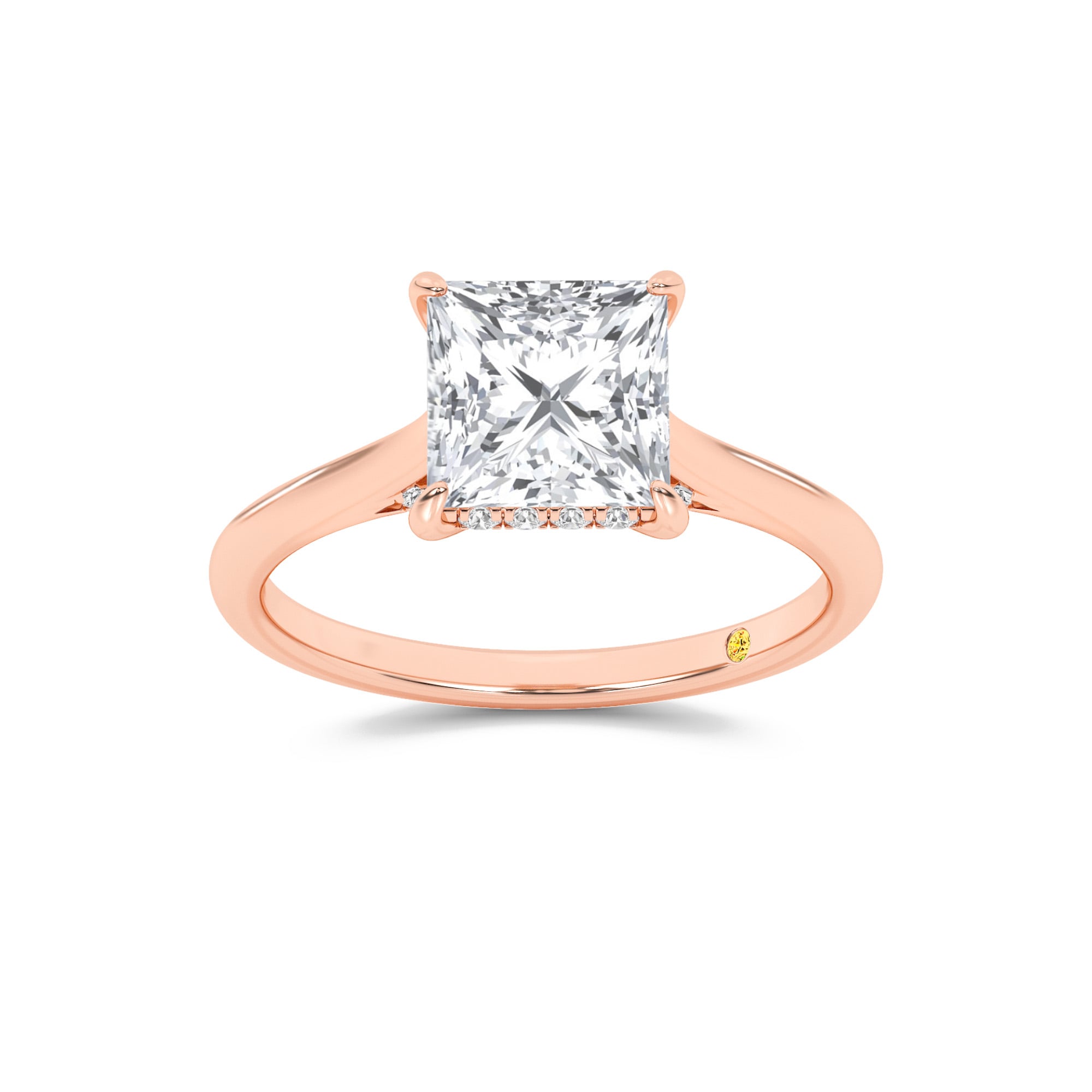Twinkle Hidden Halo Princess Cut Lab Grown Diamond Engagement Ring