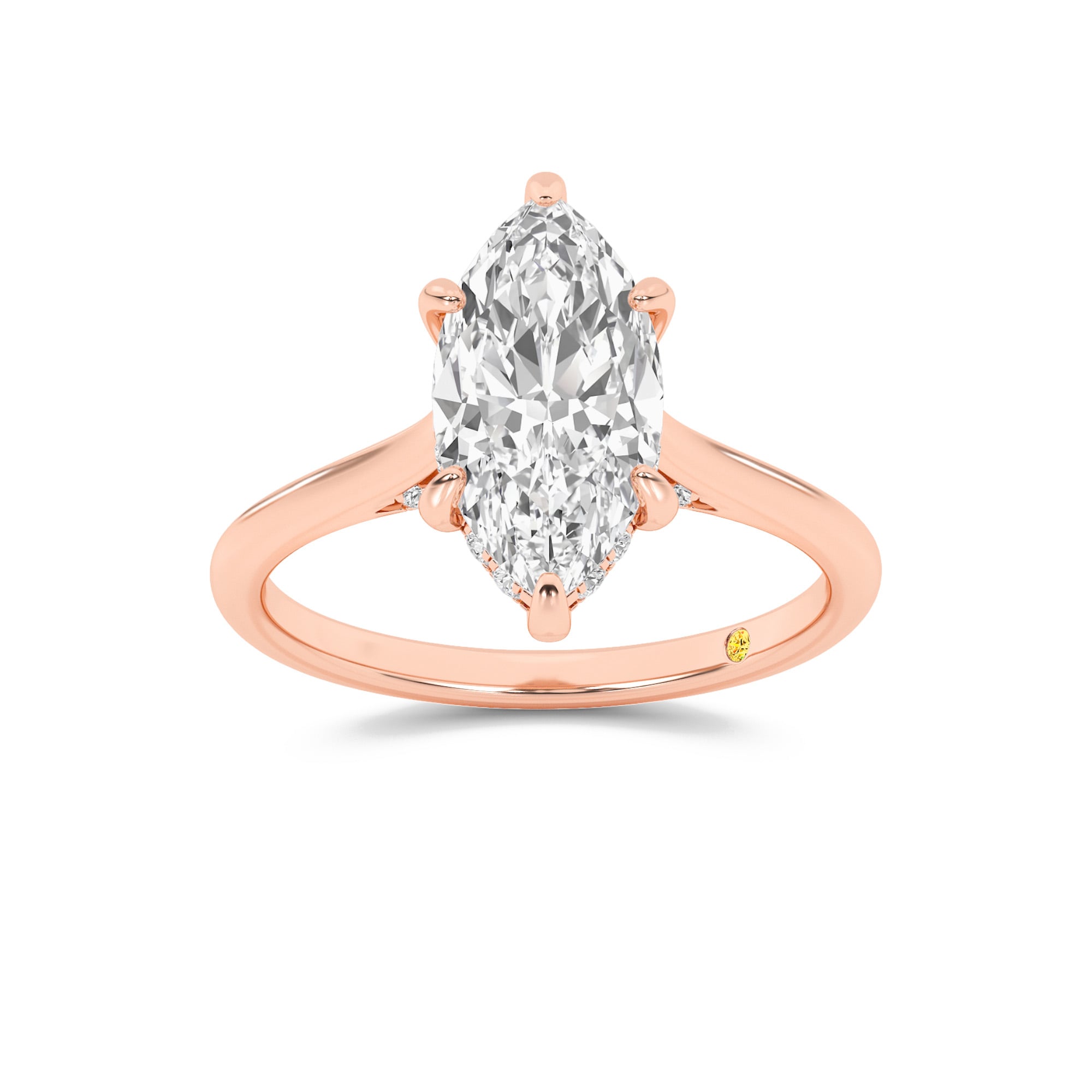 Twinkle Hidden Halo Marquise Lab Grown Diamond Engagement Ring
