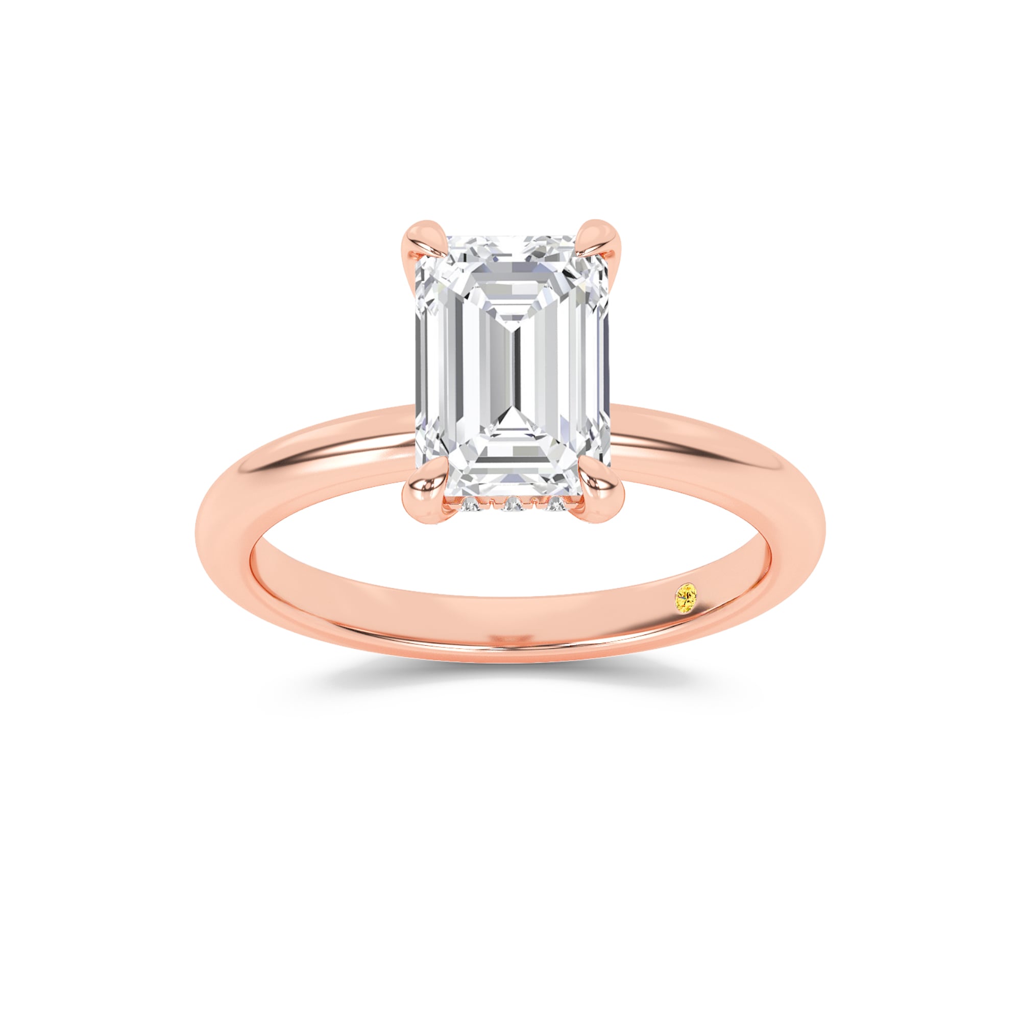 Dream Weaver Hidden Halo Emerald Cut Lab Grown Diamond Engagement Ring