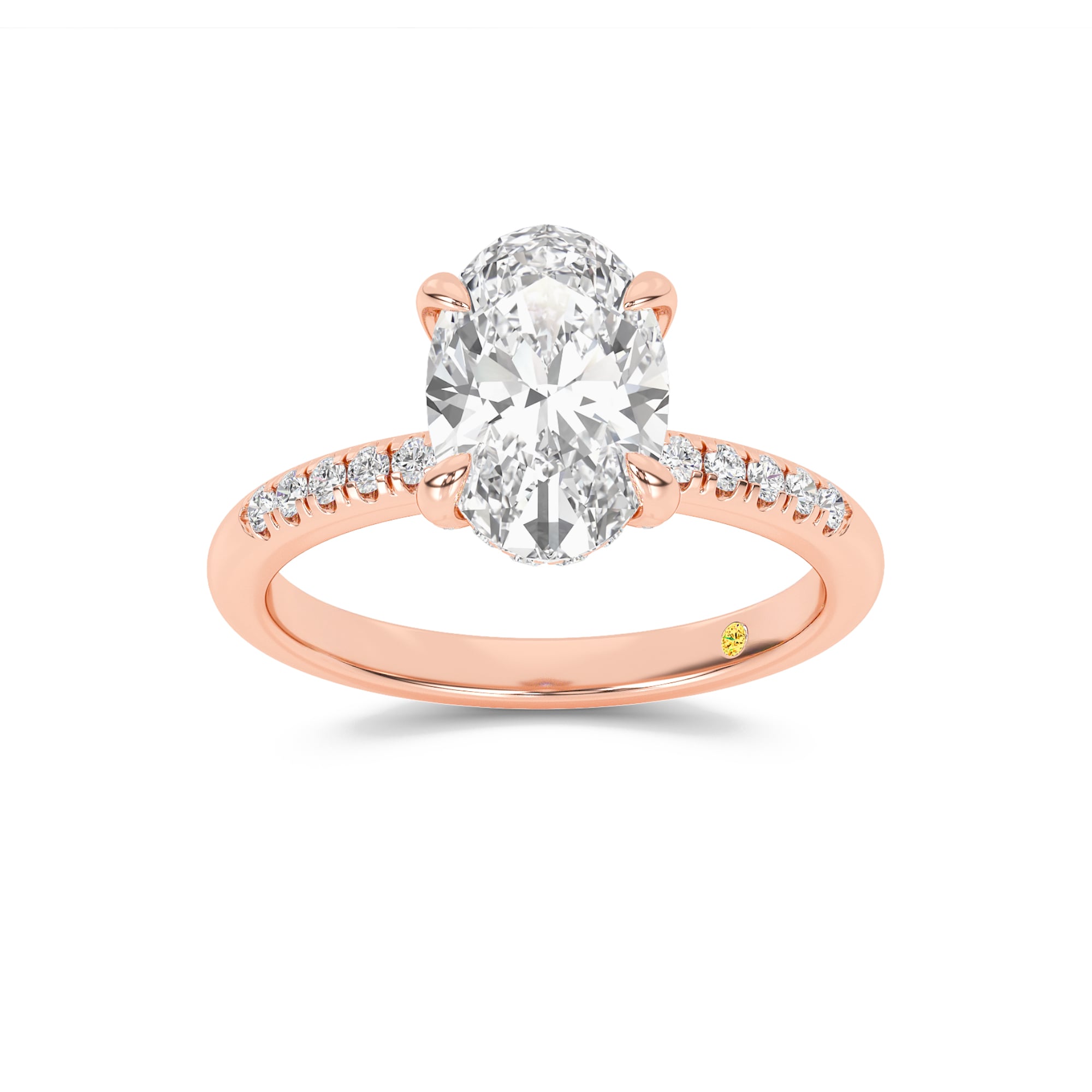 Aurelia Quarter Coverage Hidden Halo Oval Lab Grown Diamond Engagement Ring