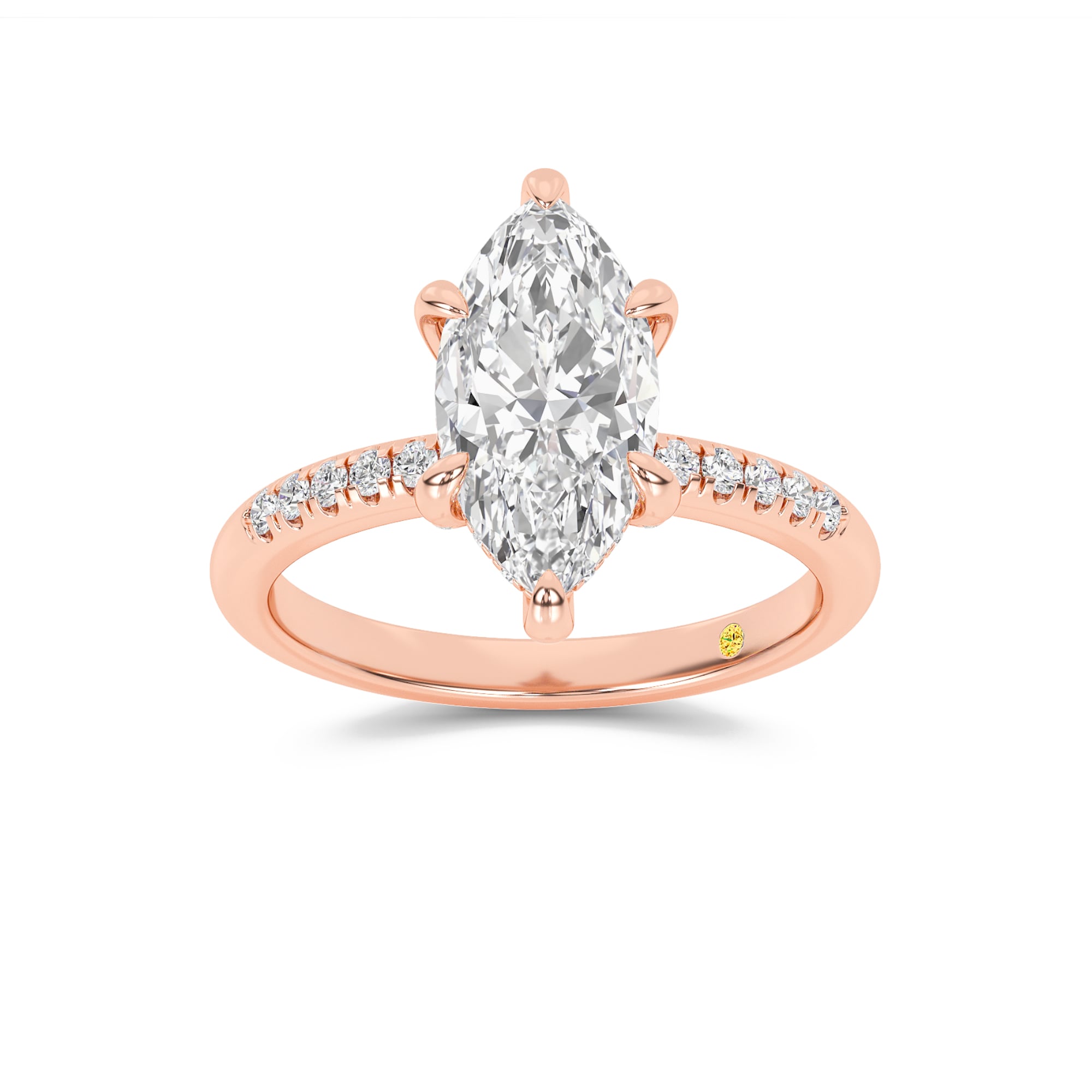 Aurelia Quarter Coverage Hidden Halo Marquise Lab Grown Diamond Engagement Ring