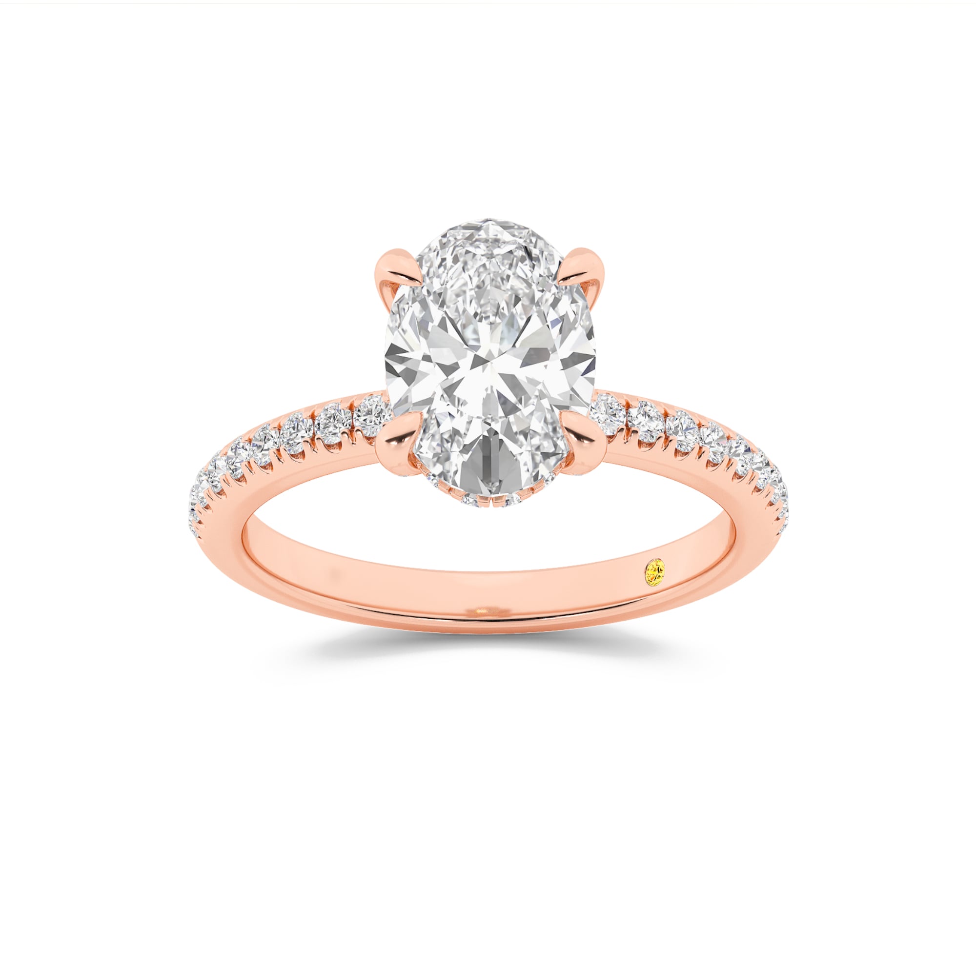 Aurelia Half Coverage Hidden Halo Oval Lab Grown Diamond Engagement Ring