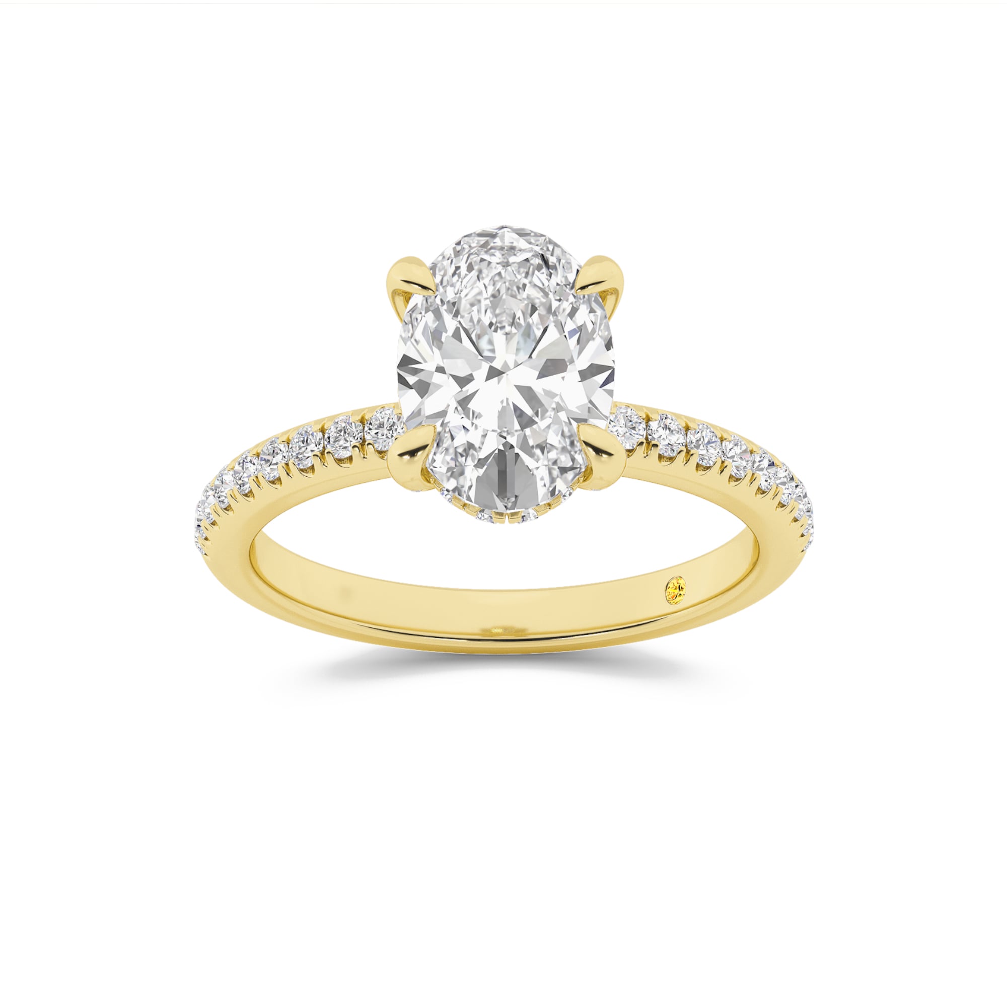 Aurelia Half Coverage Hidden Halo Oval Lab Grown Diamond Engagement Ring