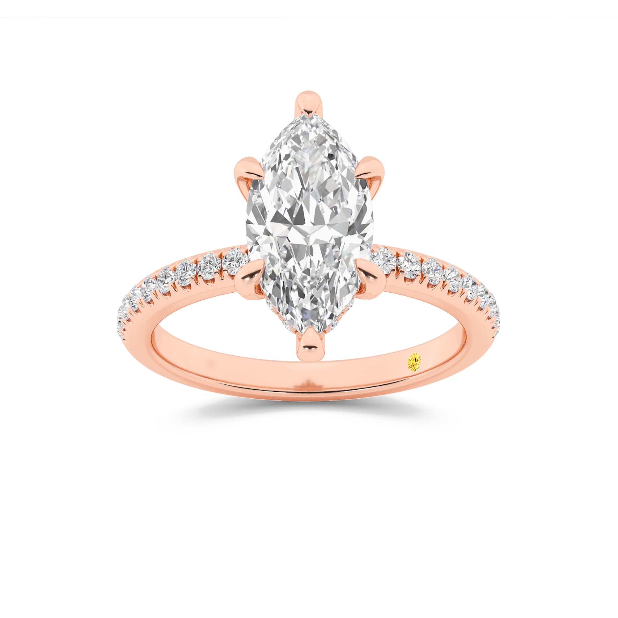 Aurelia Half Coverage Hidden Halo Marquise Lab Grown Diamond Engagement Ring