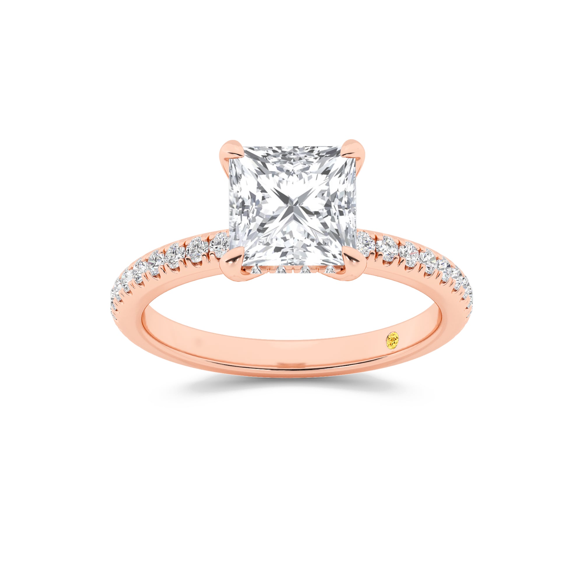 Aurelia Three Quarter Coverage Hidden Halo Princess Cut Lab Grown Diamond Engagement Ring