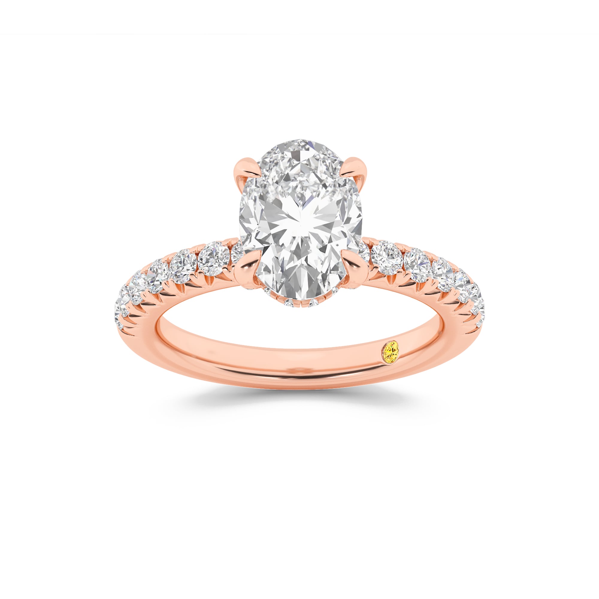 Embers Half Coverage Hidden Halo Oval Lab Grown Diamond Engagement Ring