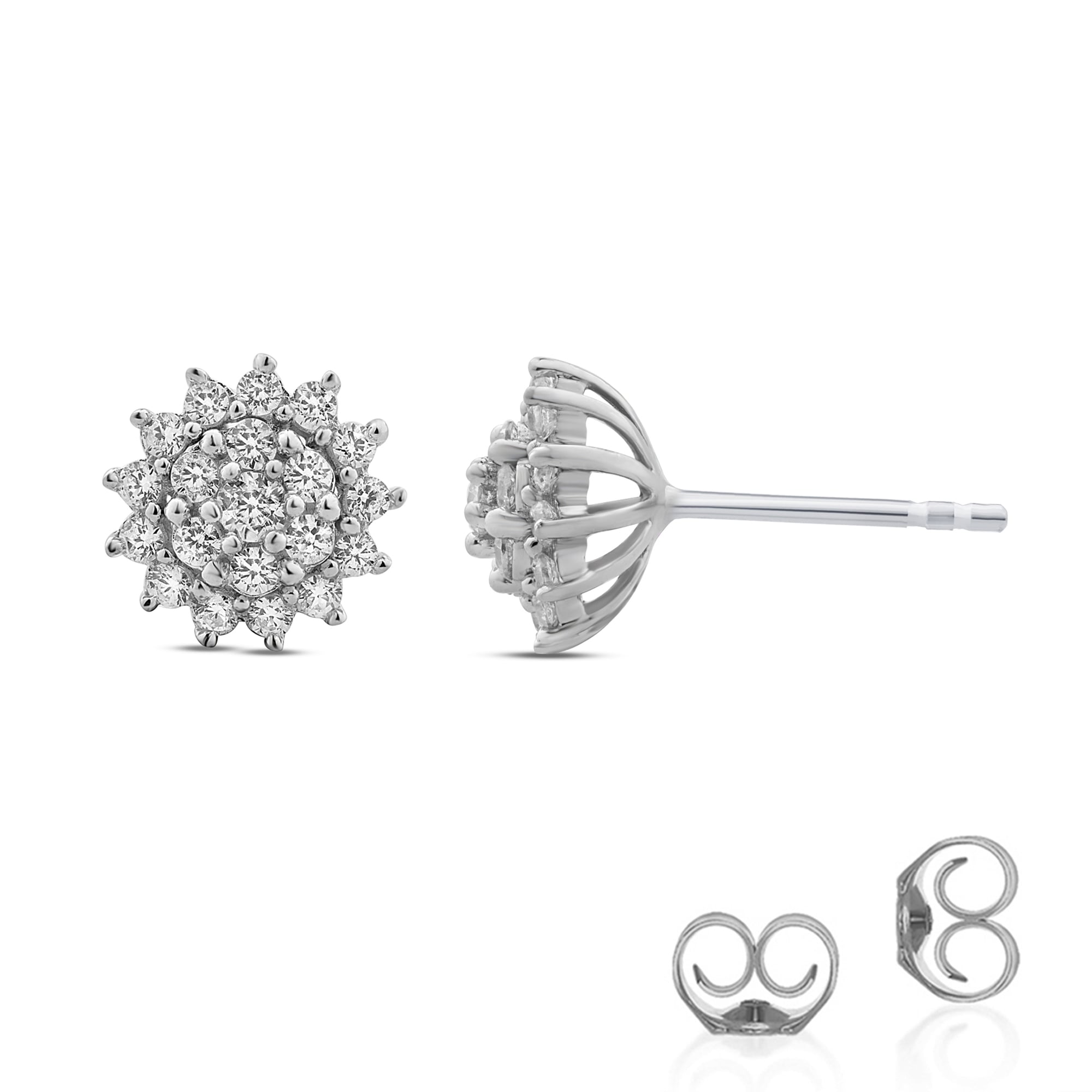 Lab Created Diamond Starburst Earrings