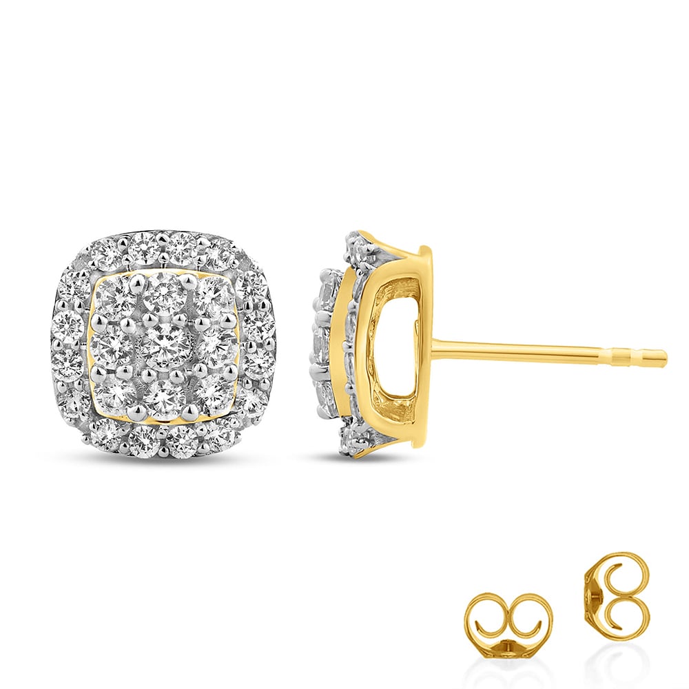 Cluster Cushion Lab Grown Diamond Earrings