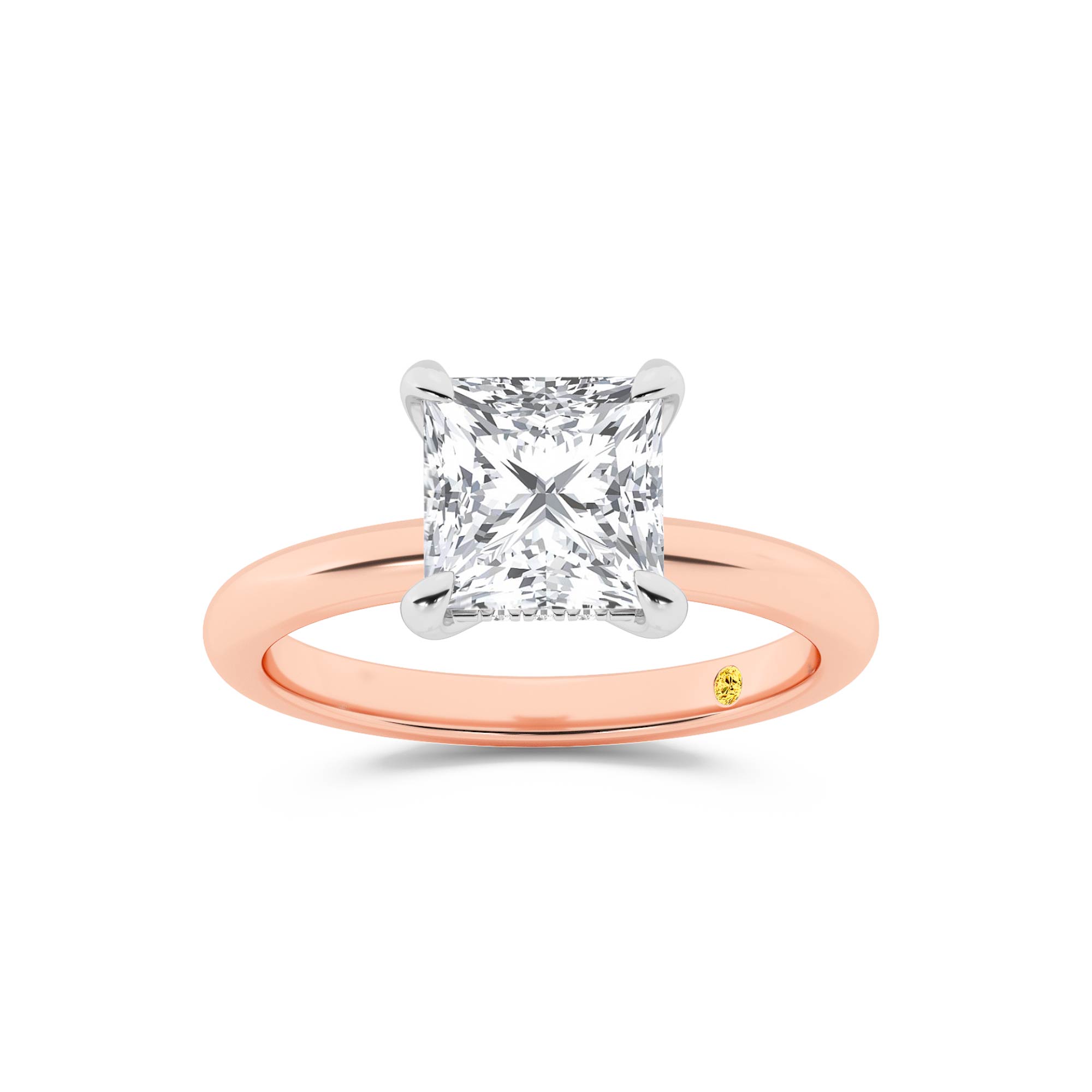 Fez Lab Grown Hidden Halo Princess Cut Diamond Engagement RIng