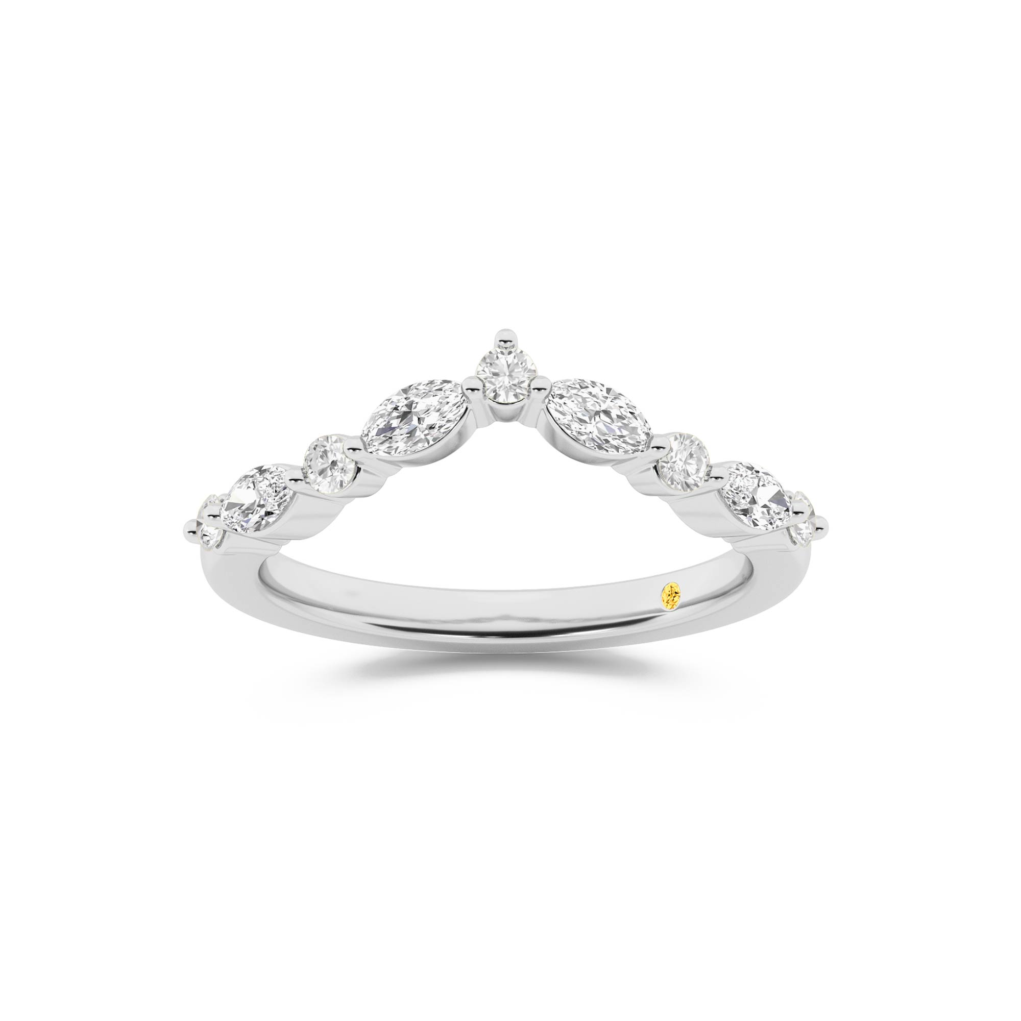Angelina Lab Grown Curved Diamond Band| White Gold 3/8 CT. TW.