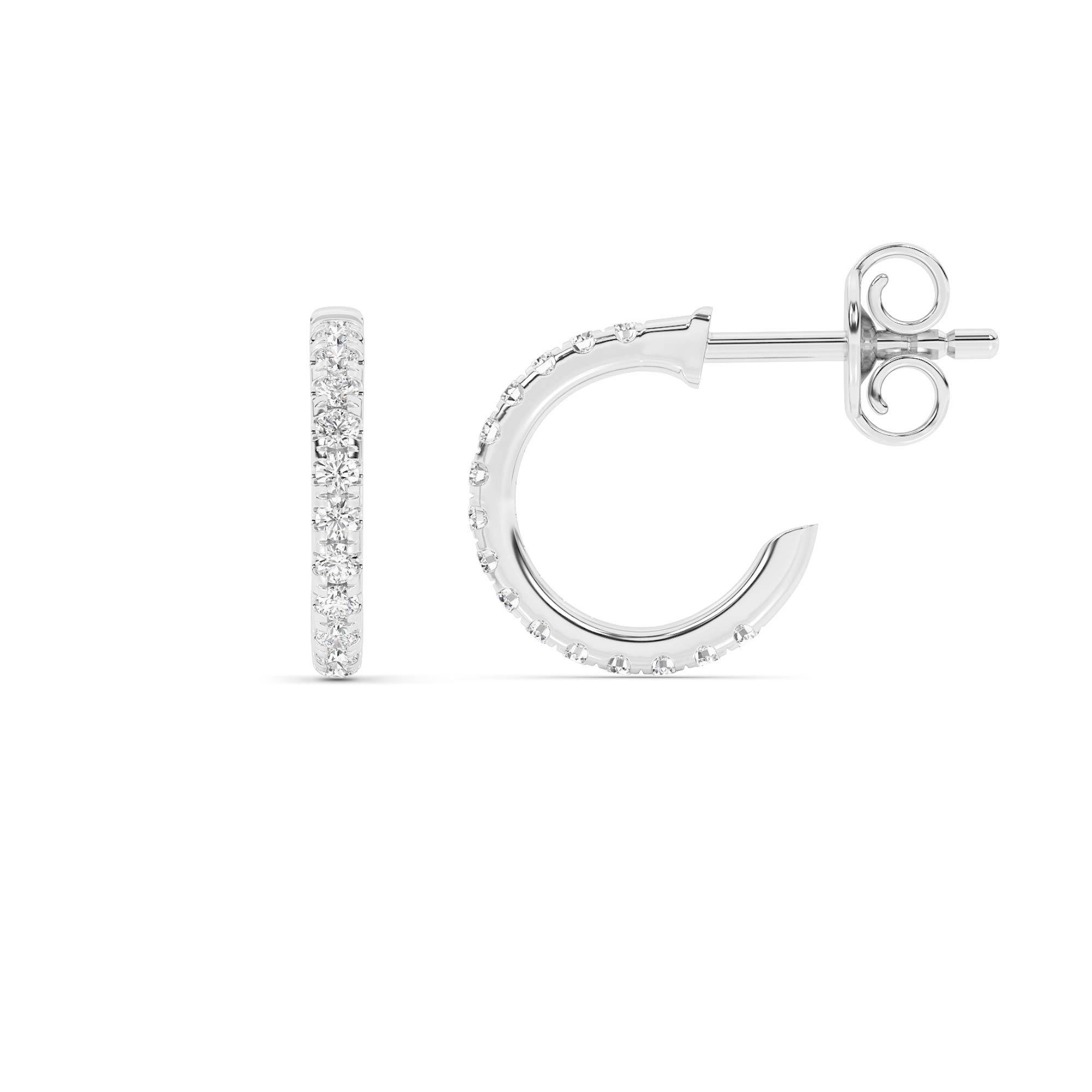 Gia Dainty Lab Grown Round Diamond Huggie Earrings